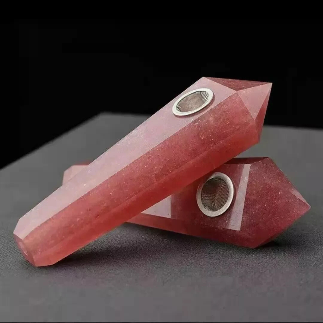 Natural Quartz Smoking Pipe Crystal Point Wand Stone Rock Obelisk Healing 1pc