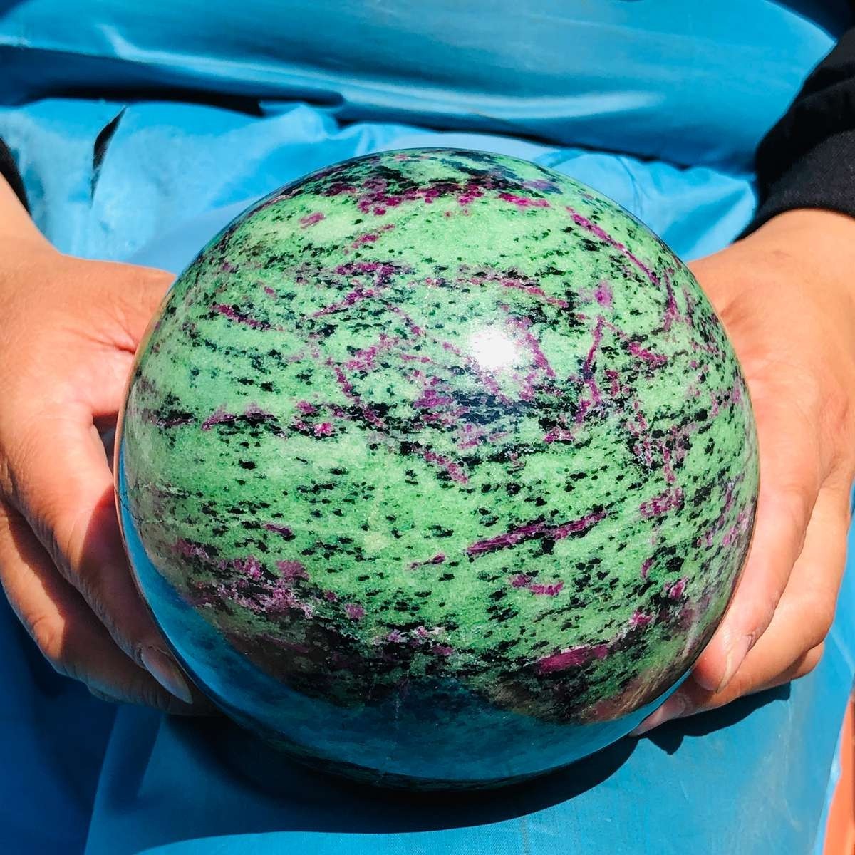 6.75 LB Large Natural Ruby Zoisite Sphere Crystal Healing Stone Specimen 5155