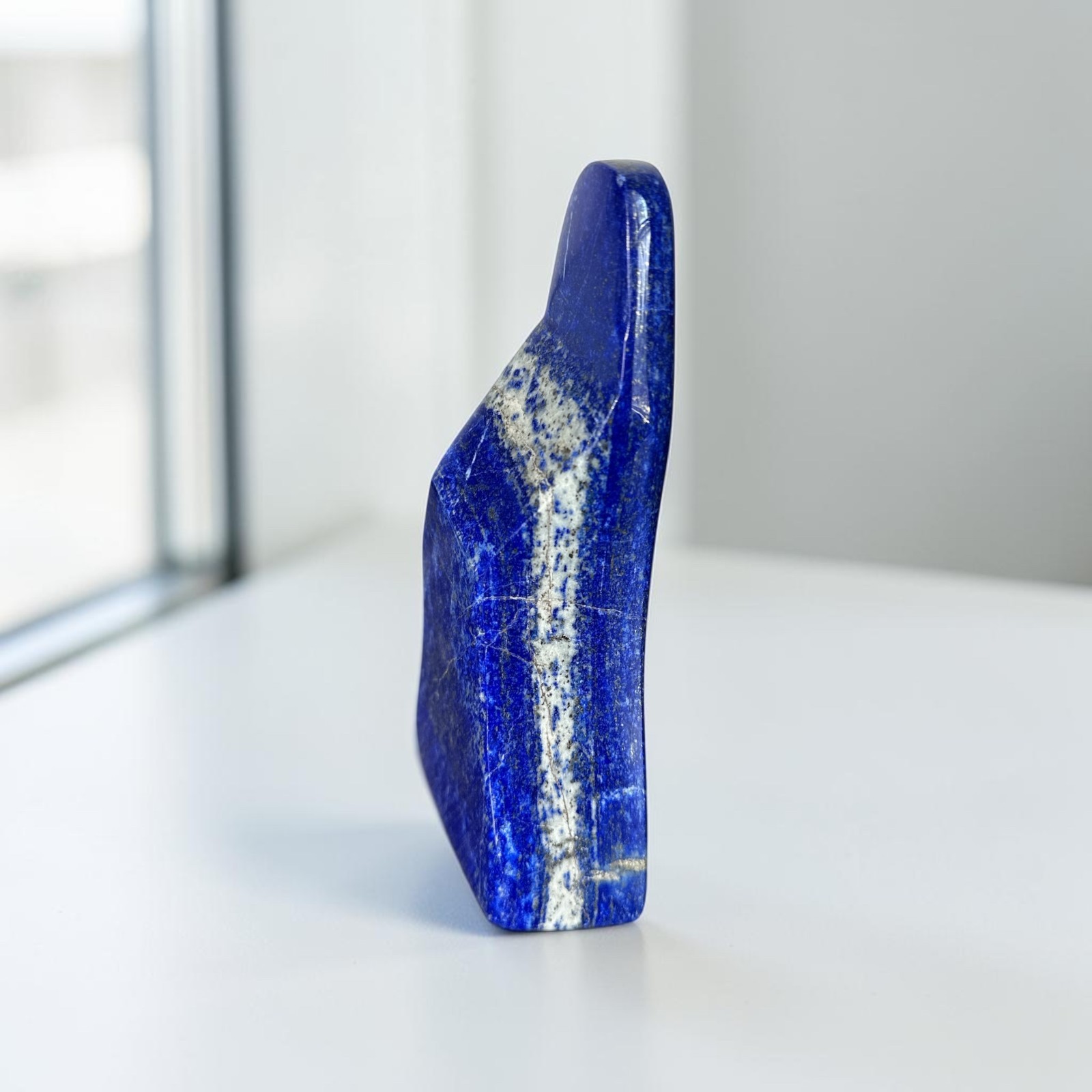 Polished Lapis Lazuli Freeform Display Stone – Afghan Blue Crystal Home Decor