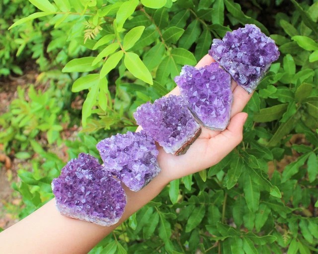 80-100g Raw Amethyst Crystal Quartz Cluster Specimens Healing Reiki Ornaments