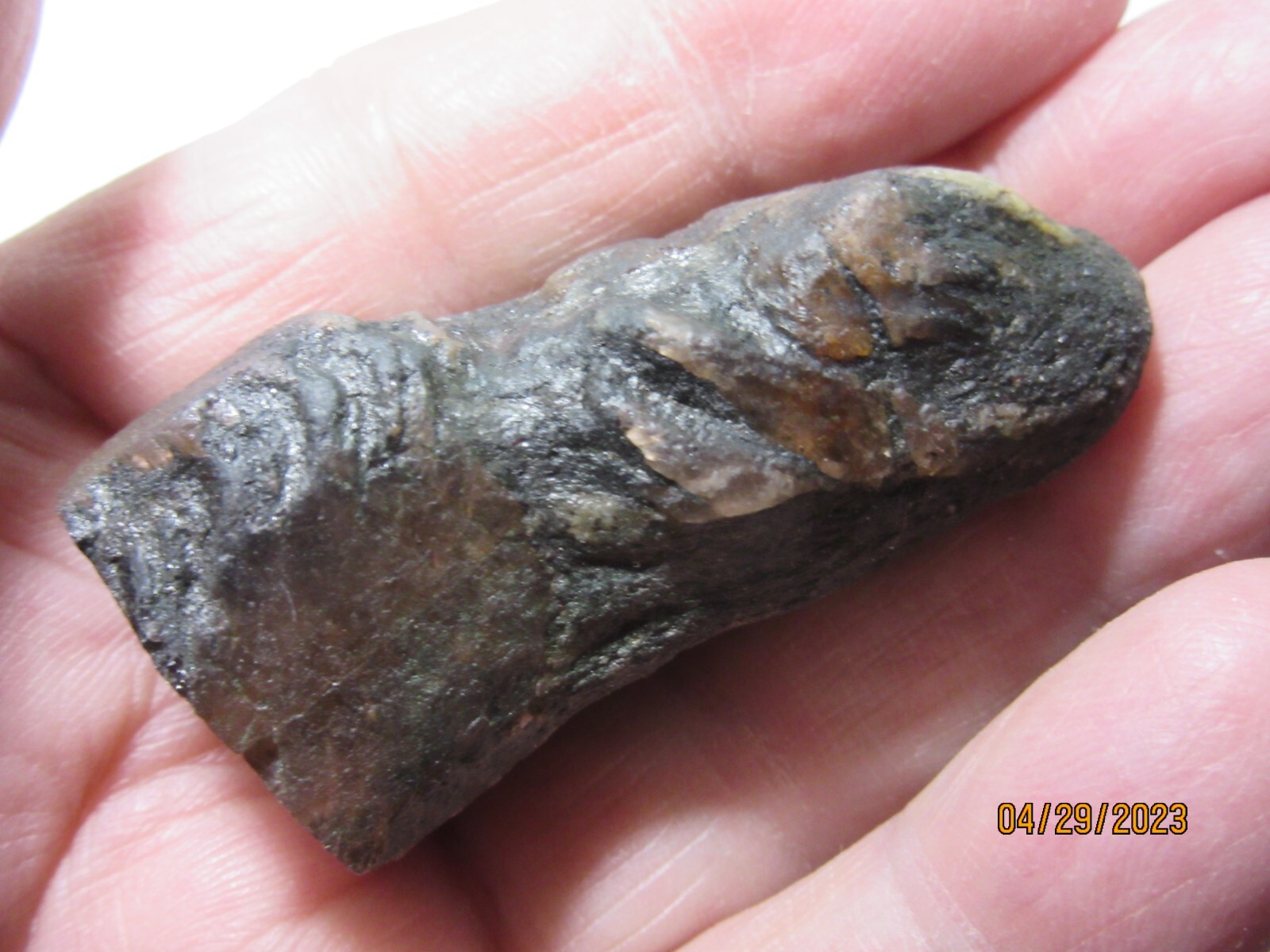 Agate Tourmaline Chiastolite 1 15/16″ Mineral Collectible with Pouch ATC-1-10