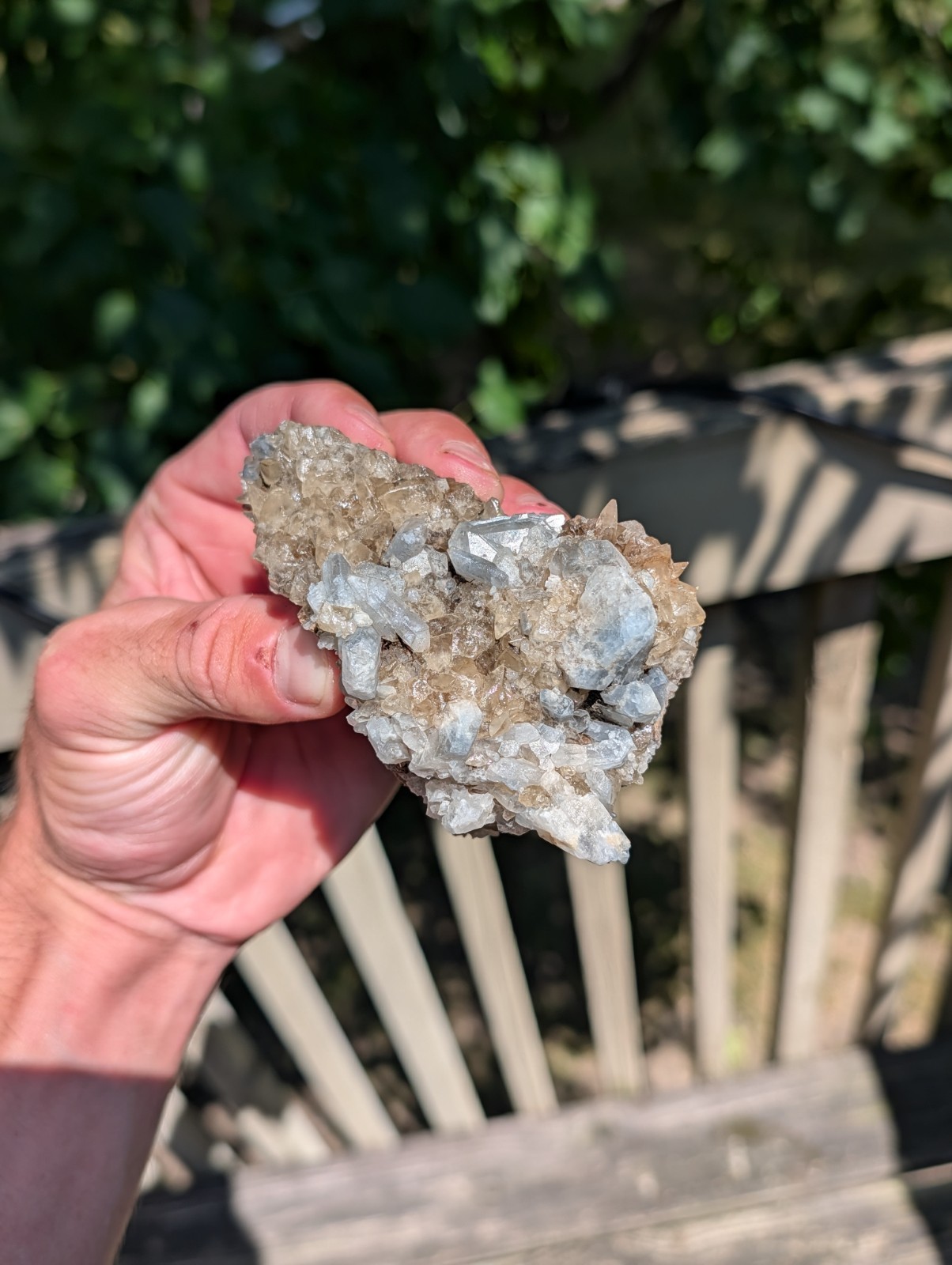 calcite and celestite from wood county ohio 3.5in x3in x2.5in