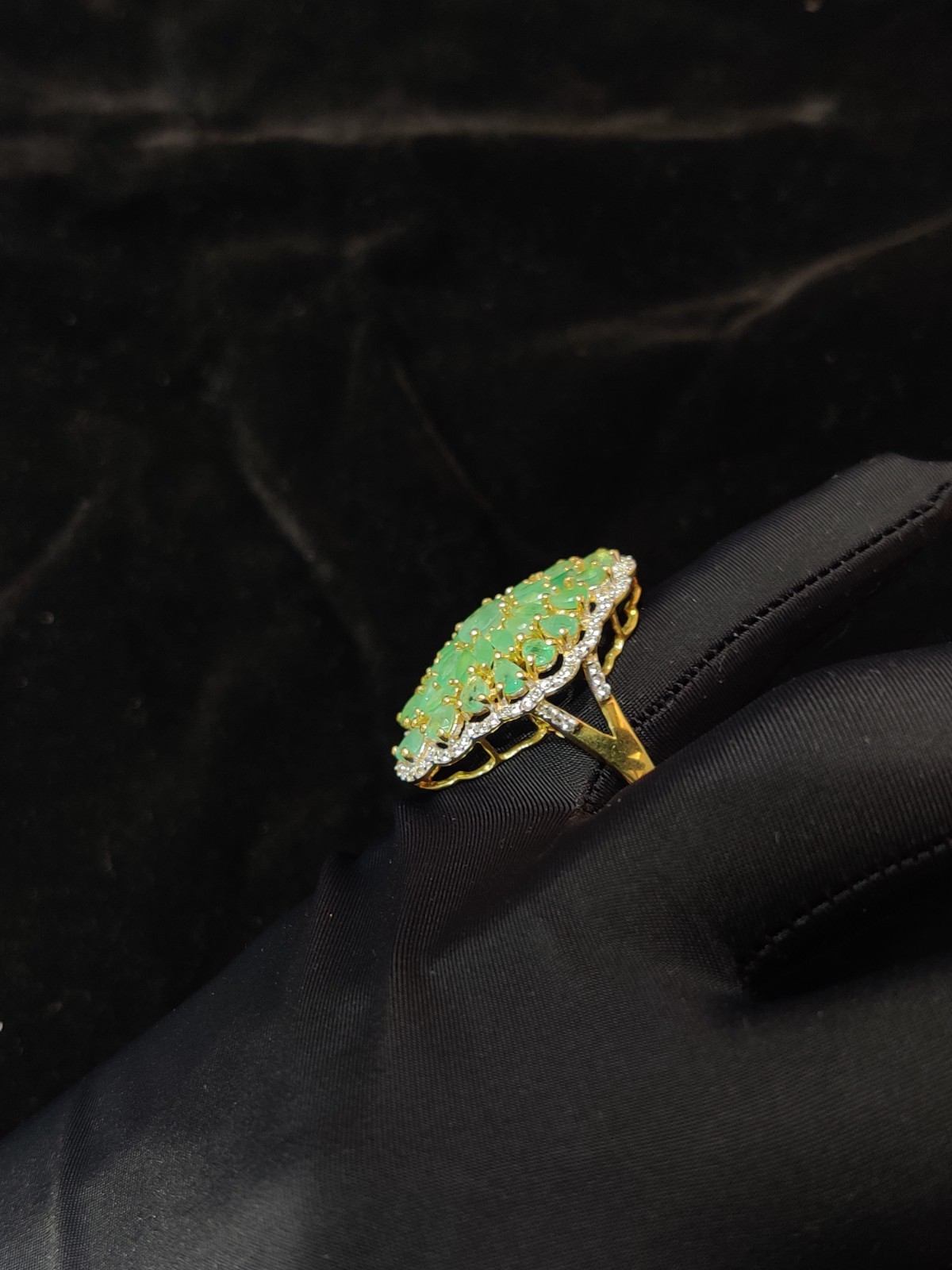 Princess Emerald Ring in 925 sterling silver, Gem Jewellery, Elegant jewellery