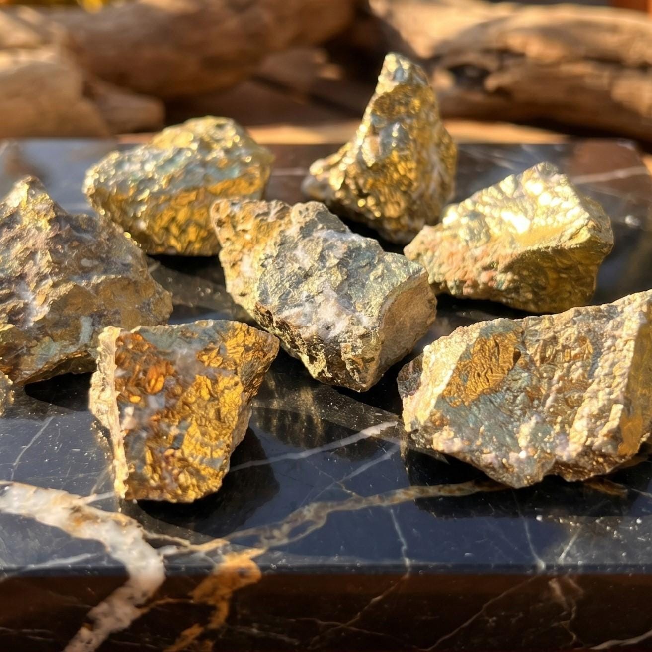 Gold Chalcopyrite Ore Rough Raw Stones (By The Piece Or Pound) Genuine Mineral