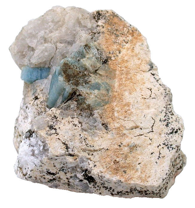2 9/10 x 2 1/2 Inch Mexican Aquamarine Crystal Host Gemstone Specimen EBS9101