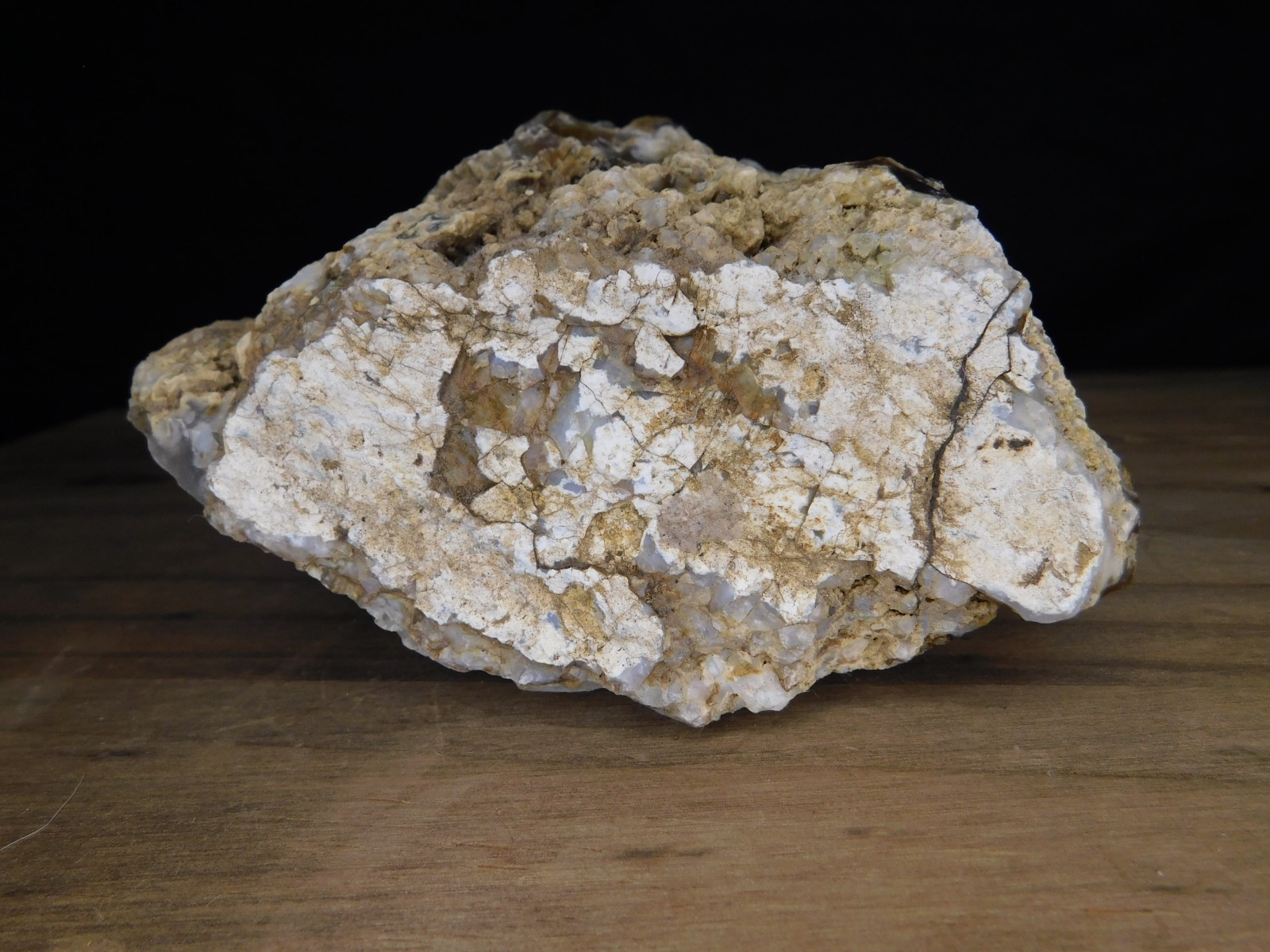 Dark Caramel Brown and White Agate 2 lbs. 9oz. Vintage