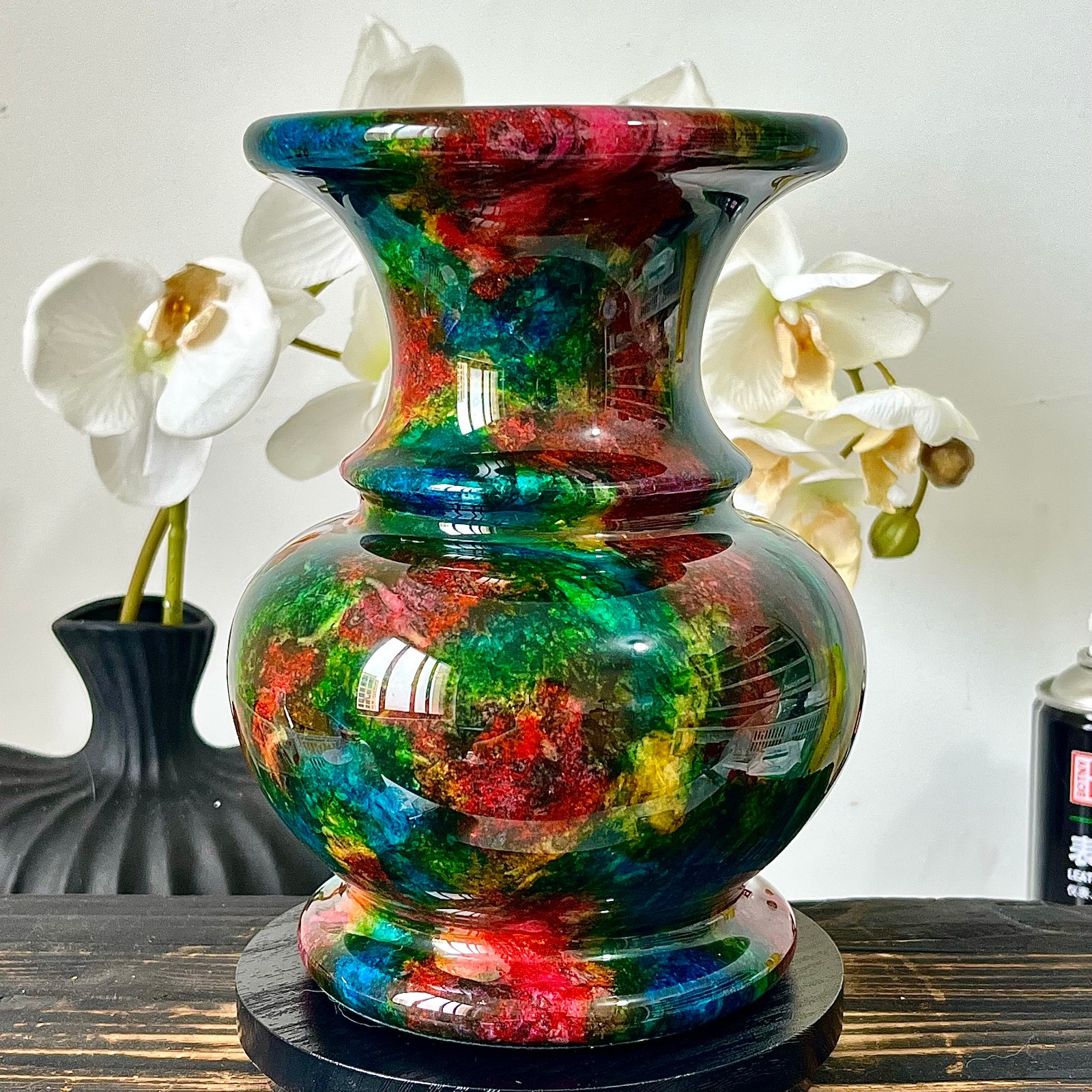 6.82LB Natural “Seven Colors Jade” vase specimen -Taiwan China