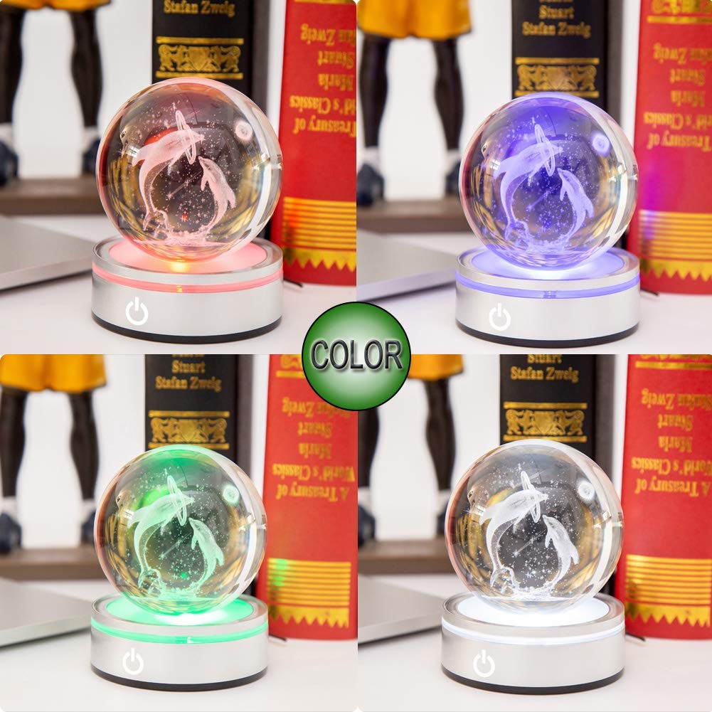 LED Light Base Lighted Display Stand for Crystal Ball Glass Art Tumbler RGB