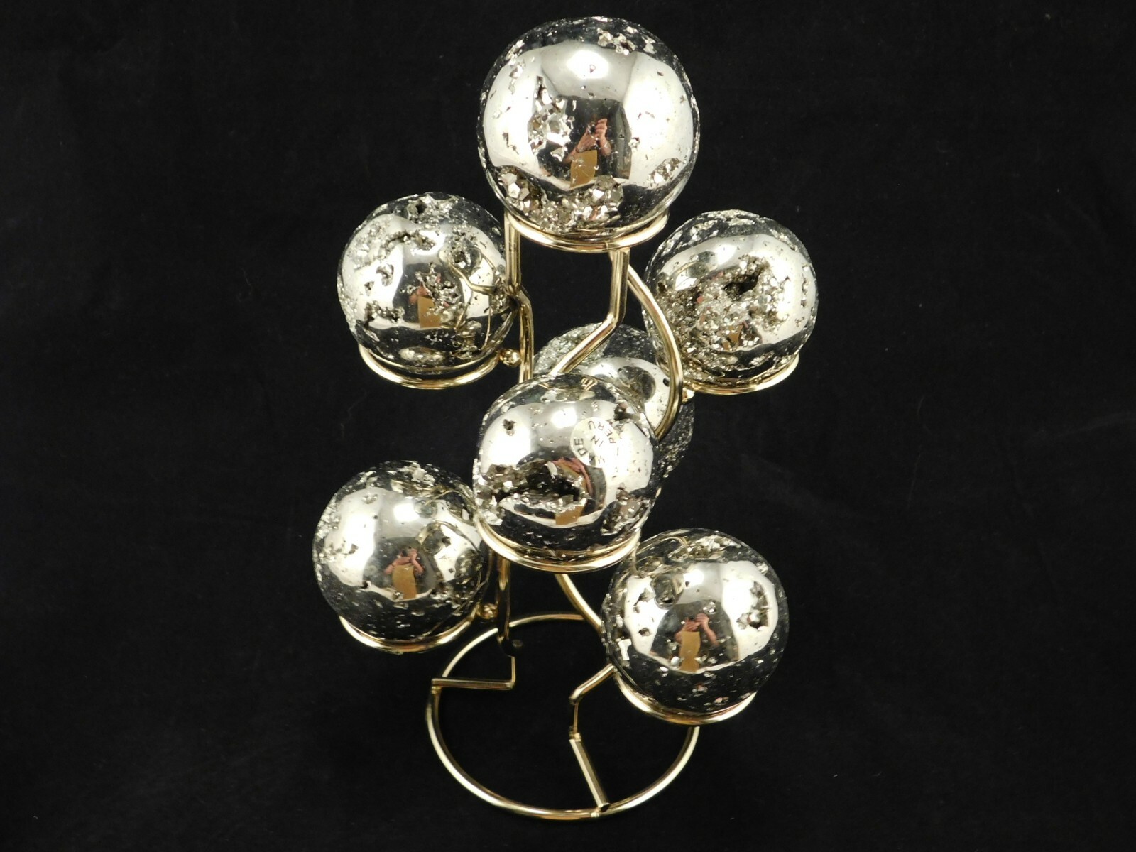 SEVEN! Sphere Display Stand Metal Medium Size Gold Color