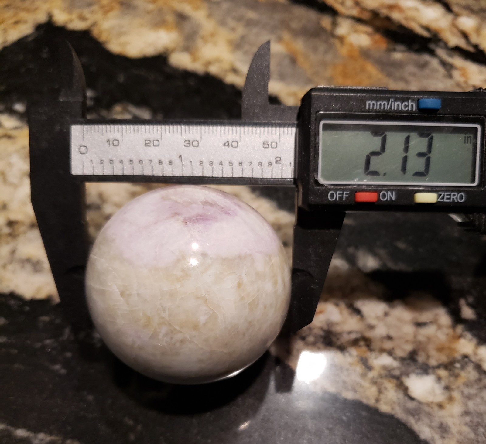 2.1″ Hackmanite Mineral Sphere Orb Ball STRONG UV, 241g or 8.5 oz