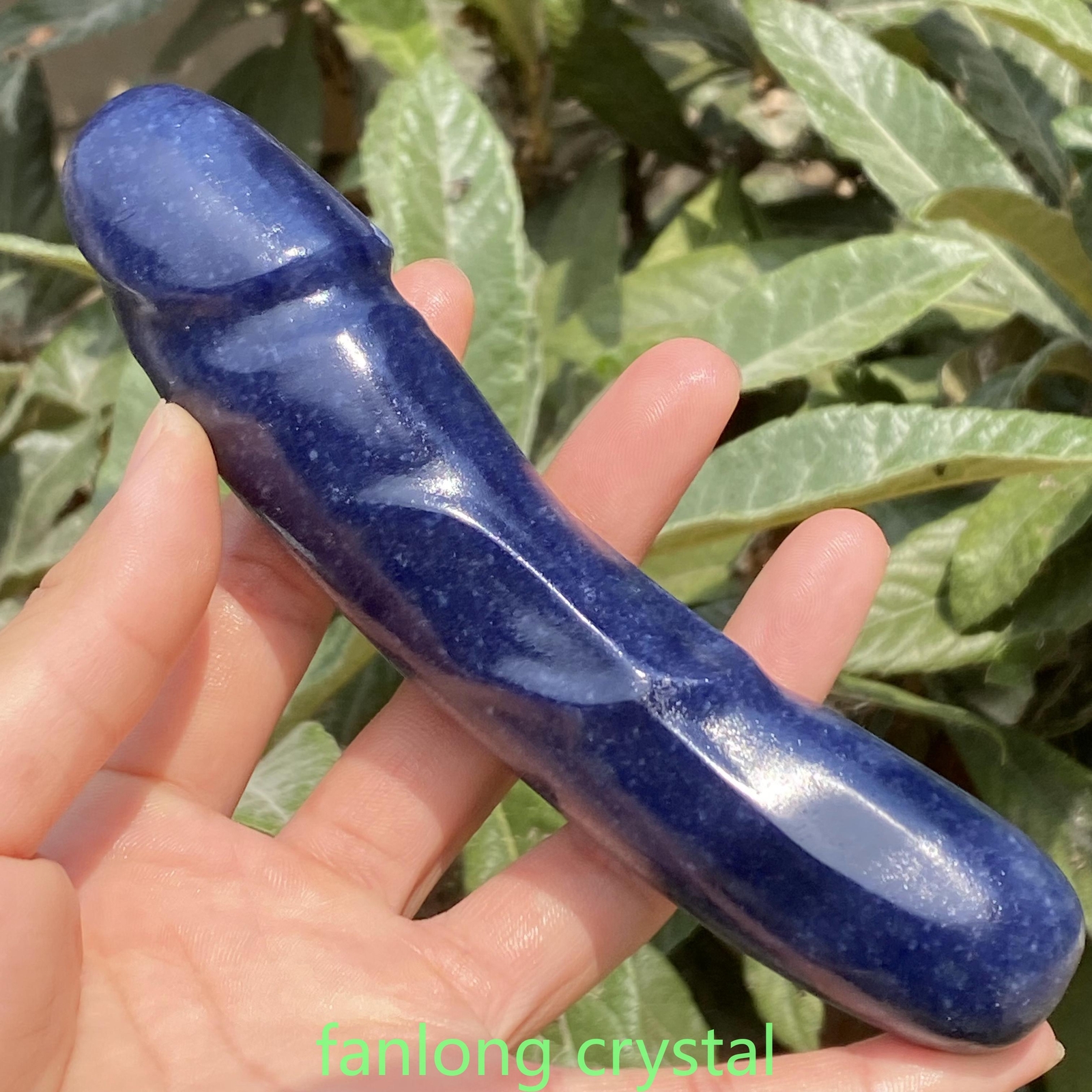 6in Natural blue Aventurine Male Penis Quartz Crystal Skull Massager scrub 1PC