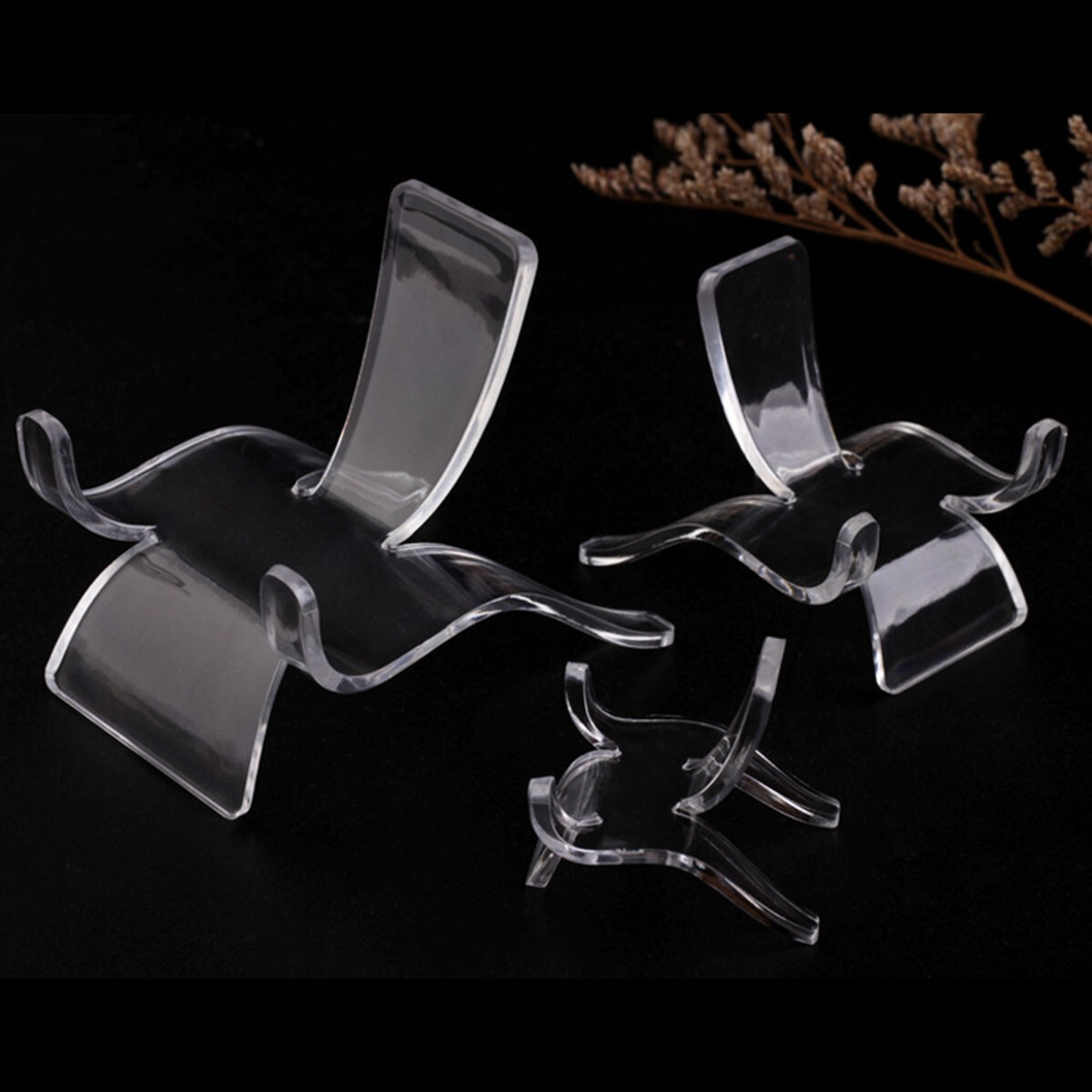 20x Acrylic Clear Display Stand Easel Rack for Minerals Crystal Holder Support