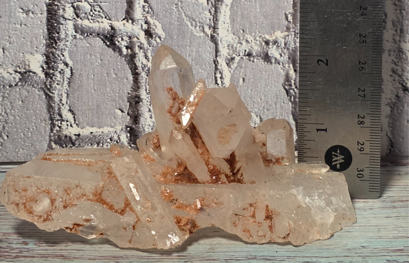 3 Piece Natural Quartz Crystal Specimen Lot Rutile Included Quartz Cluster