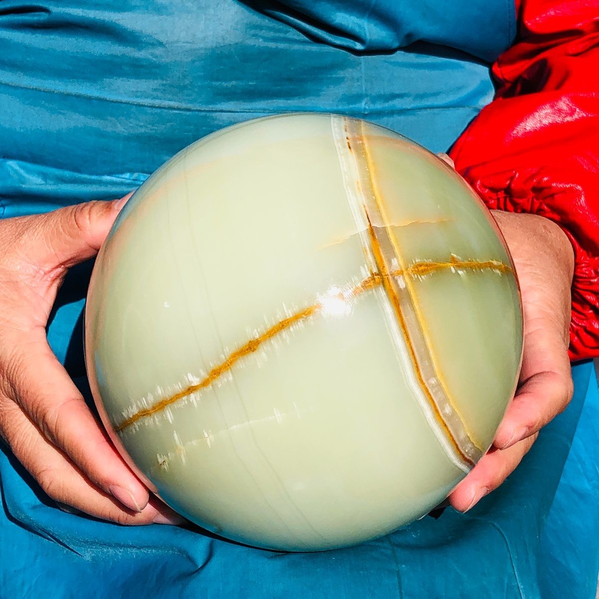 11.35LB Natural Afghan Jade Chakra Quartz Sphere healing ball Specimen 3297