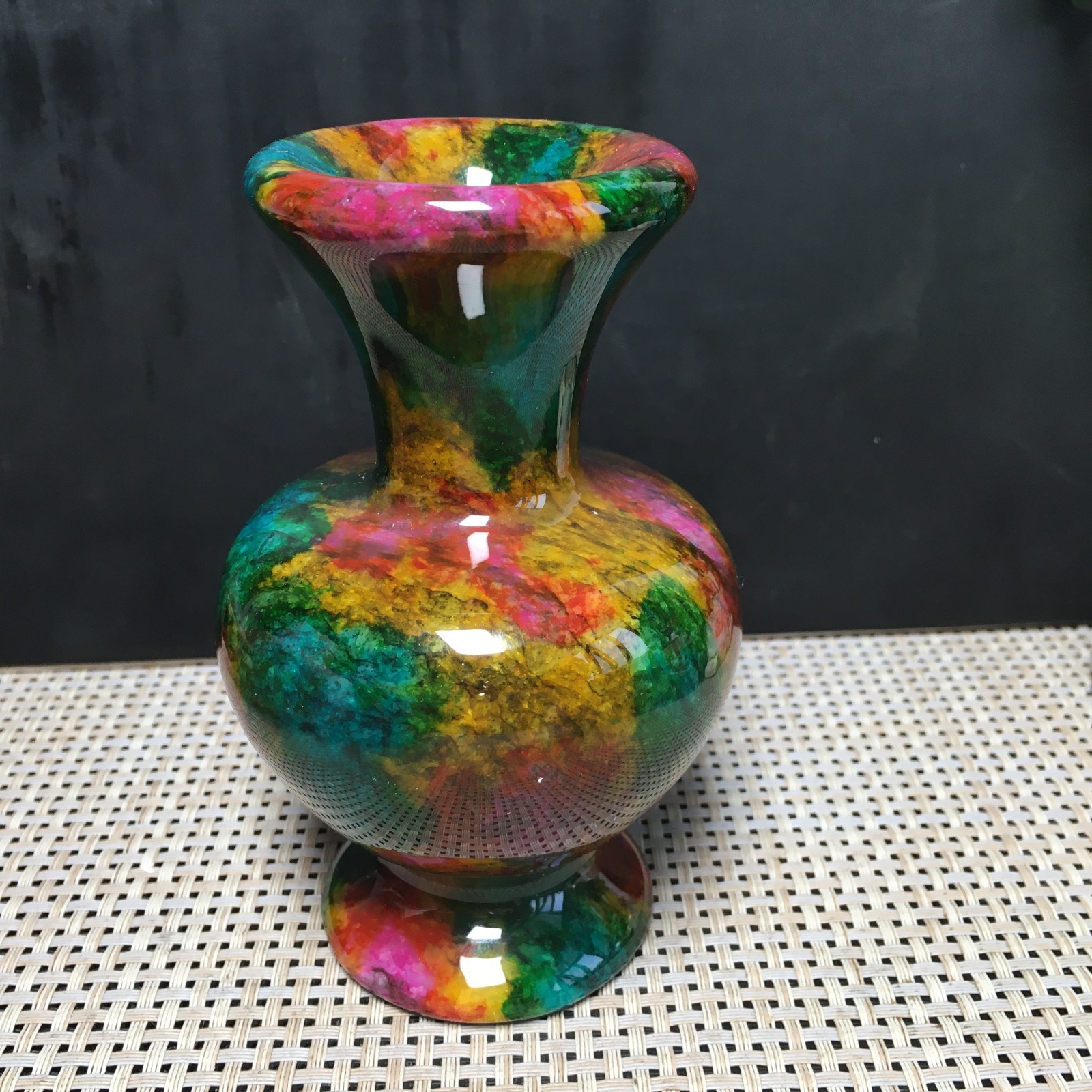 830g Natural “Seven Colors Jade” vase specimen -Taiwan China 05