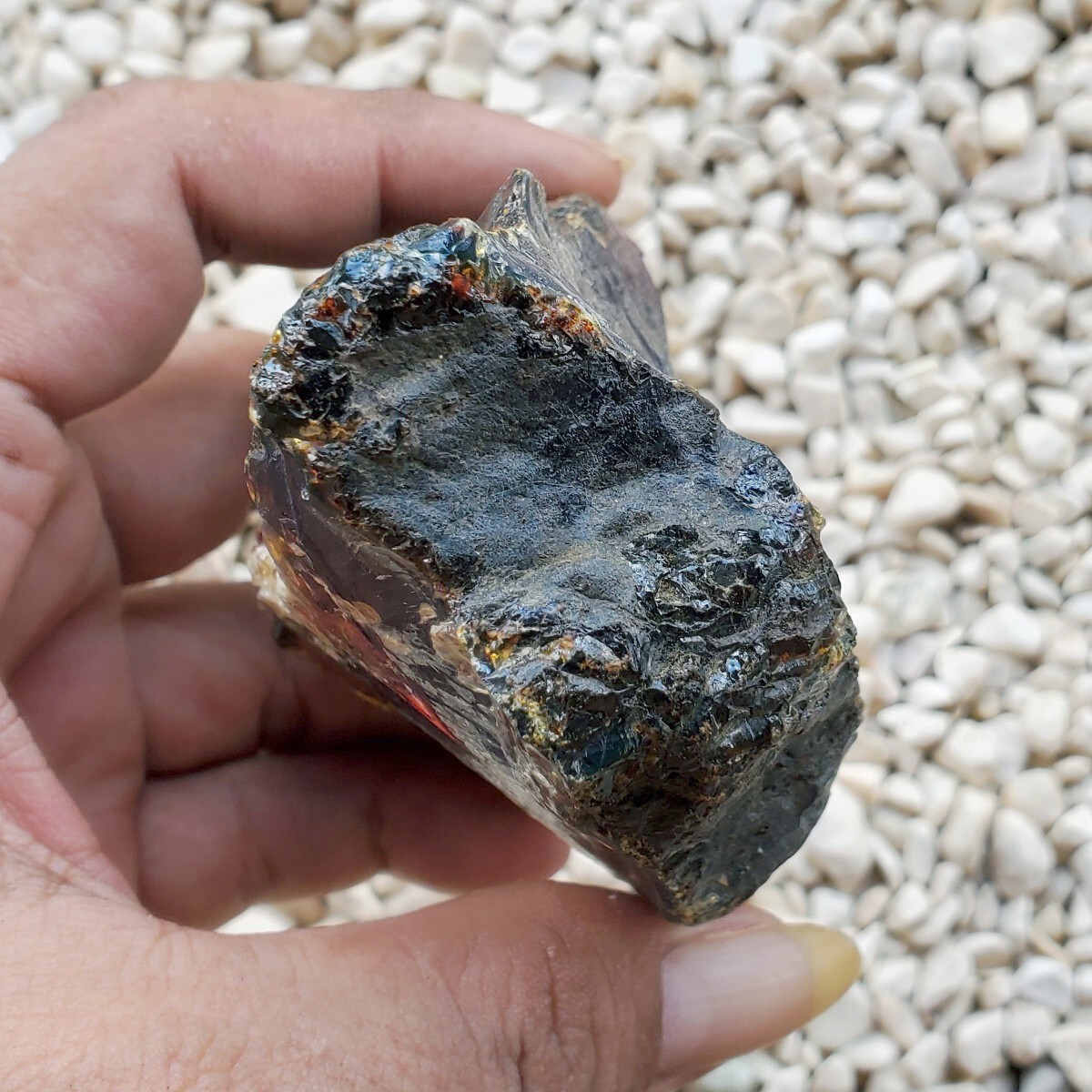 125 Grams Sumatran Blue Amber Rough #164