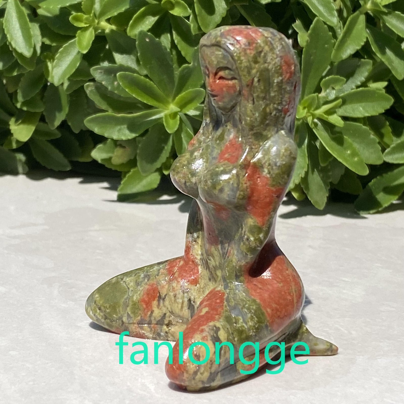 3″ Natural Unakite Women Naked Quartz Crystal Skull Carved Goddess Reiki 1pc