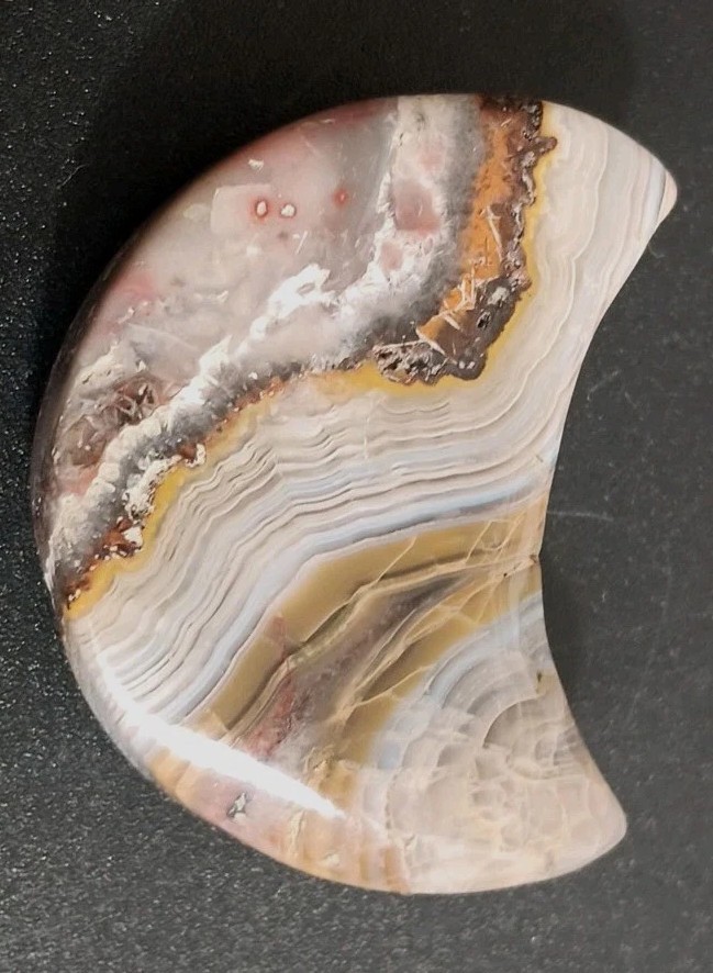 Crazy Lace Agate “Moon” Bands Palmstone Cab Arts Crafts 1-5/16″ Wide 1/4″ Thick