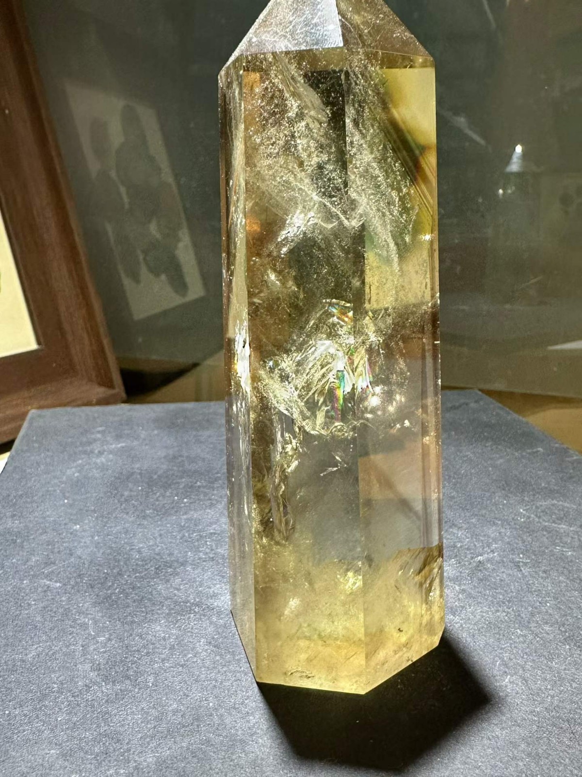 460g Natural Citrine Quartz Obelisk Energy Crystal Point Wand Reiki Decor