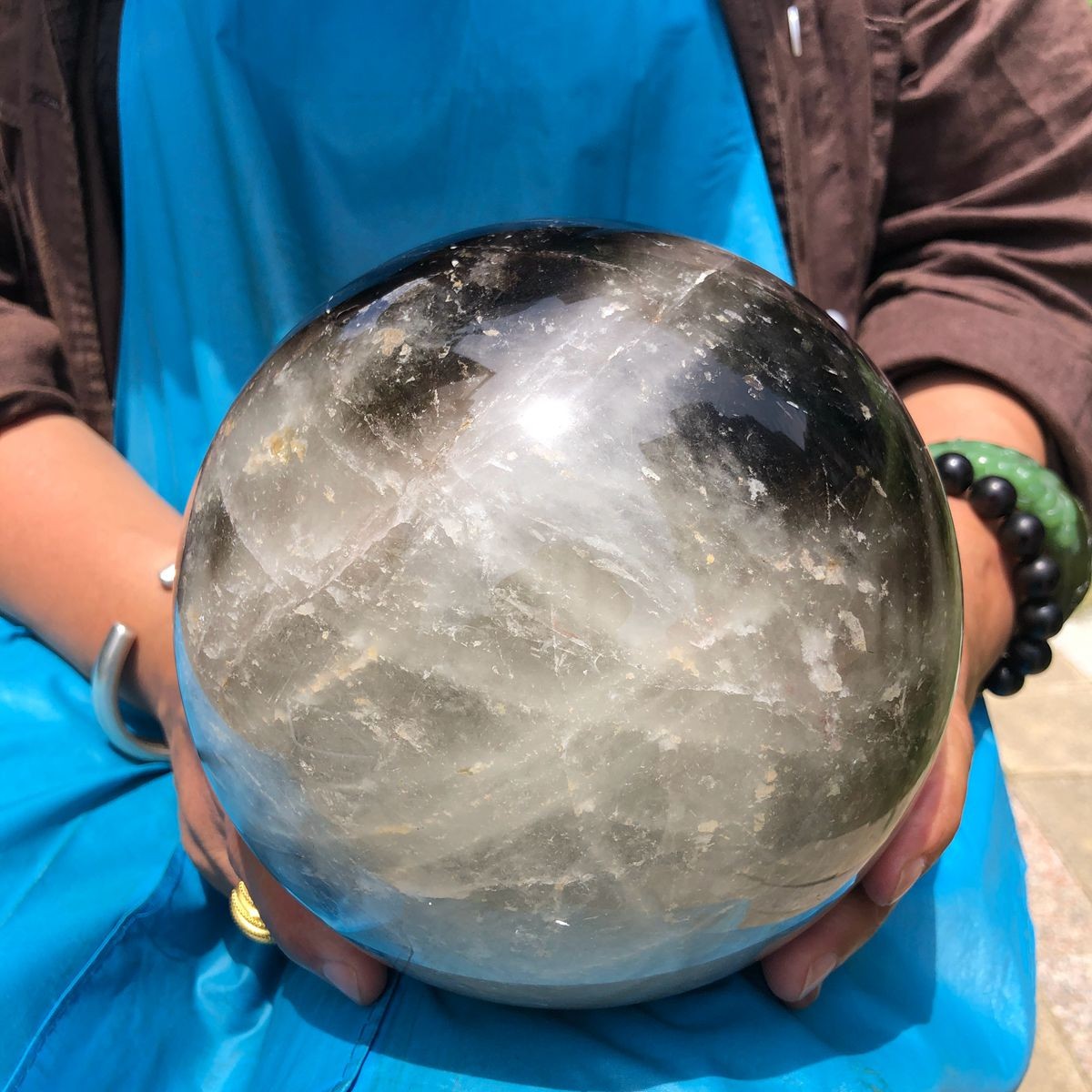 5950g Rare NATURAL Black Stone Ball Crystal Polishing Ball Treatment for