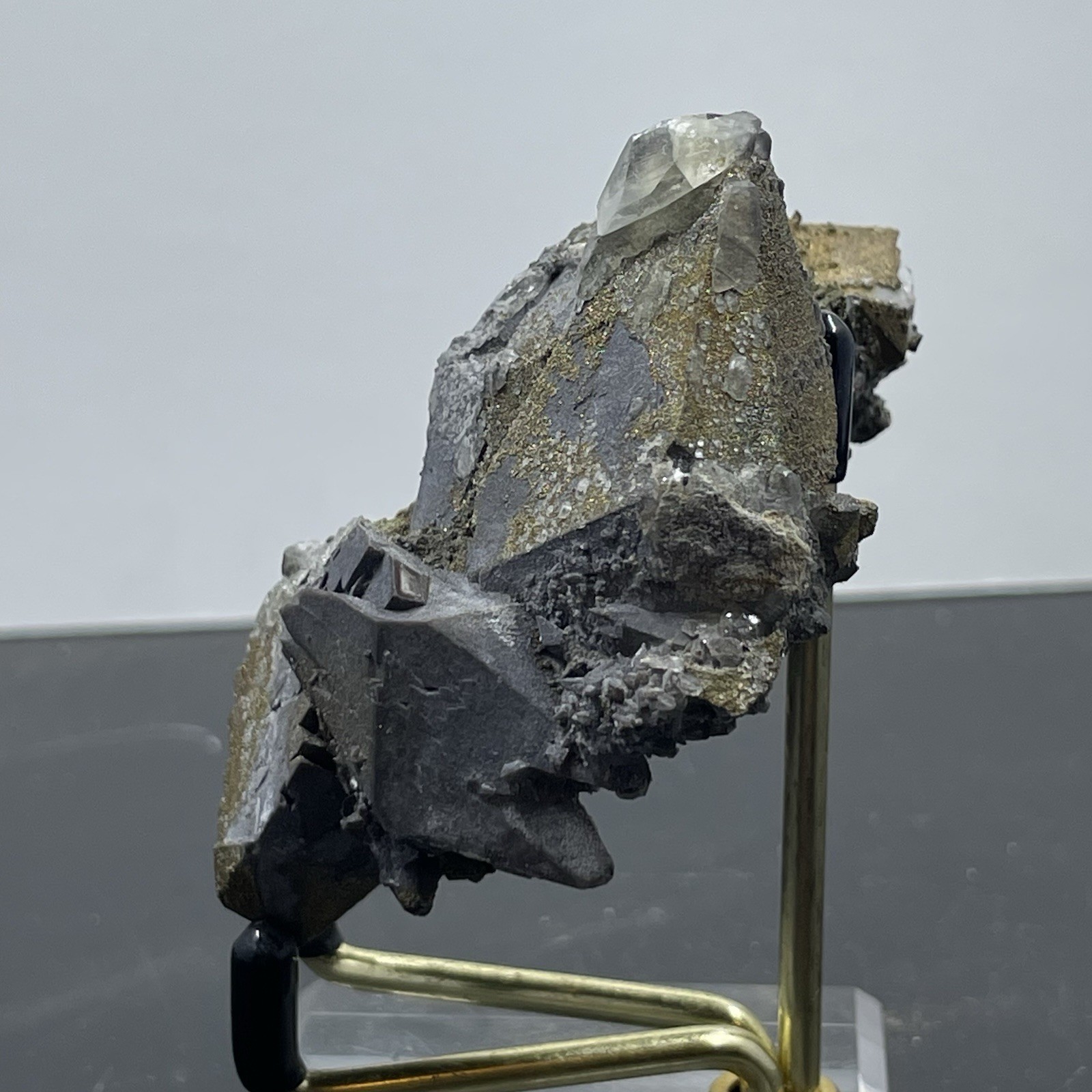 Dogtooth Calcite with Pyrite Crystal Cluster Specimen Mineral