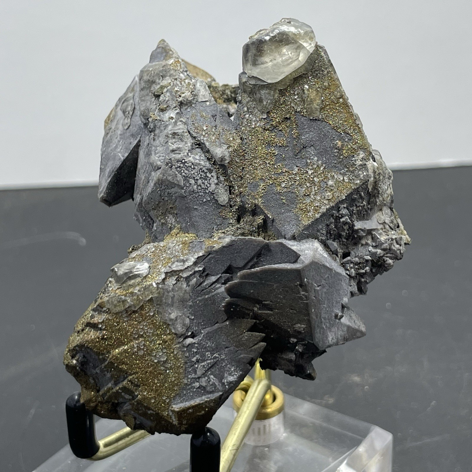 Dogtooth Calcite with Pyrite Crystal Cluster Specimen Mineral