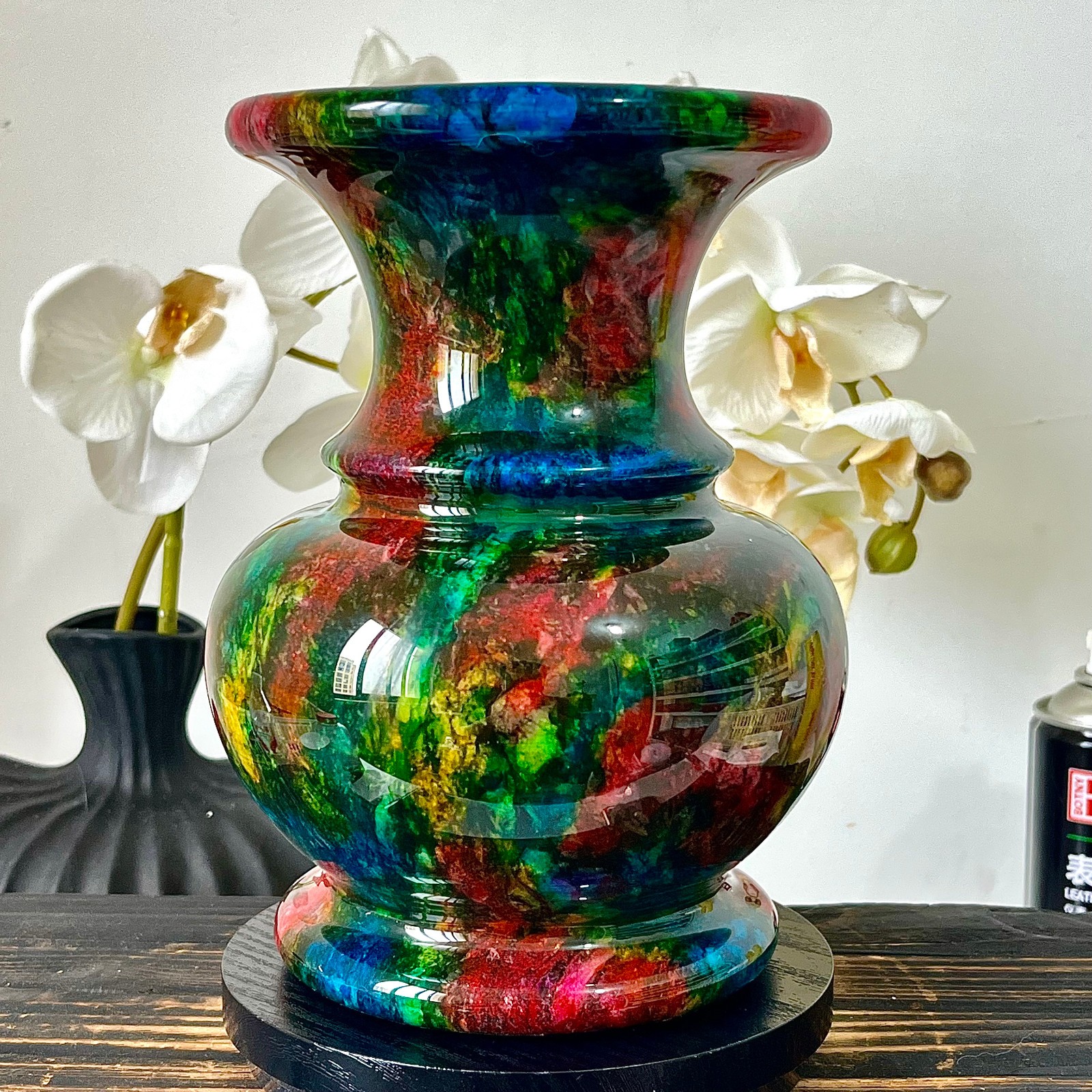 6.82LB Natural “Seven Colors Jade” vase specimen -Taiwan China