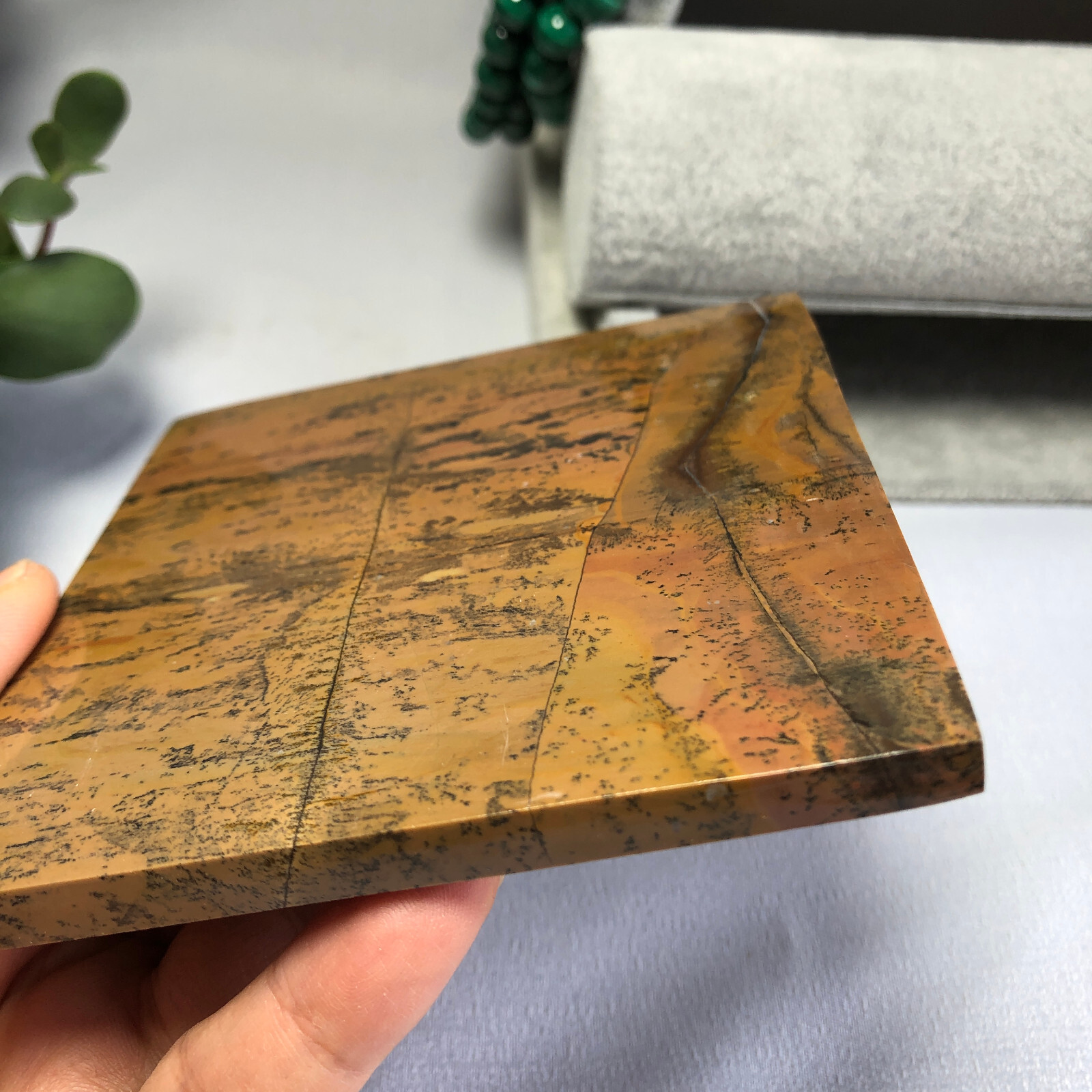 Natural Chinese painting stone crystal ornaments for home decoration 205g A6572