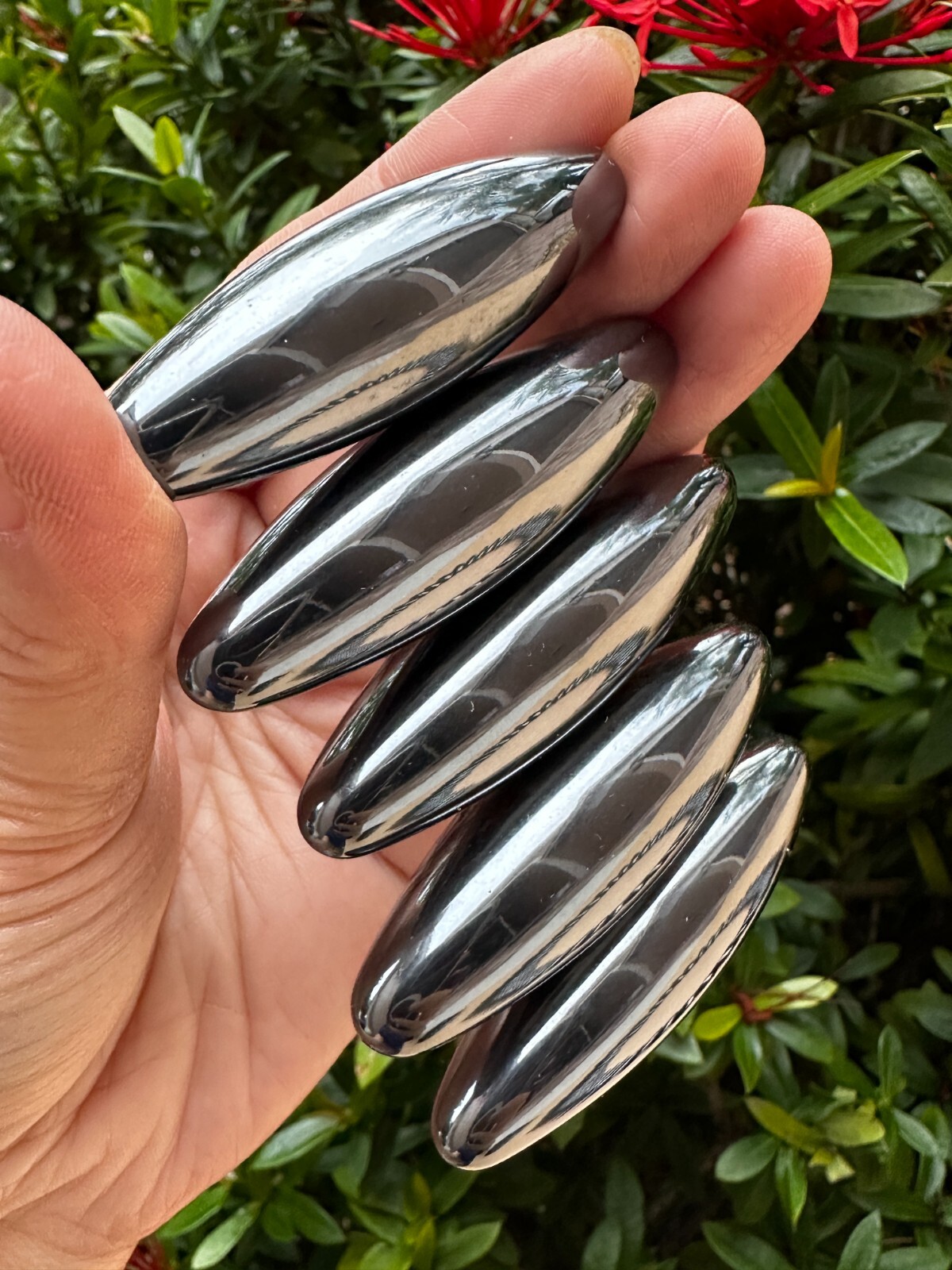 Magnet Hematite Elliptical Zingers, Oval Magnet Hematite, Wholesale Bulk Lot