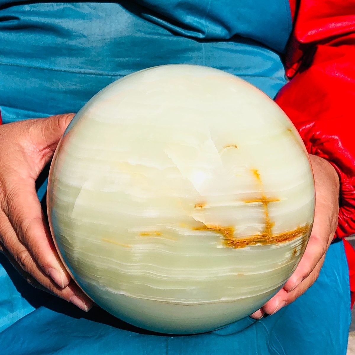 5450g Natural Afghan Jade Chakra Quartz Sphere healing ball Specimen