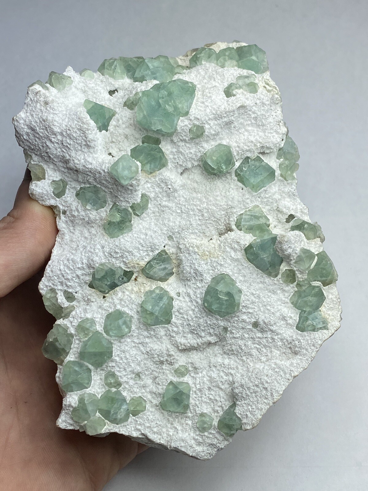 — Large Cabinet Complex Green Fluorite With Beveled Edges — Czech Republic