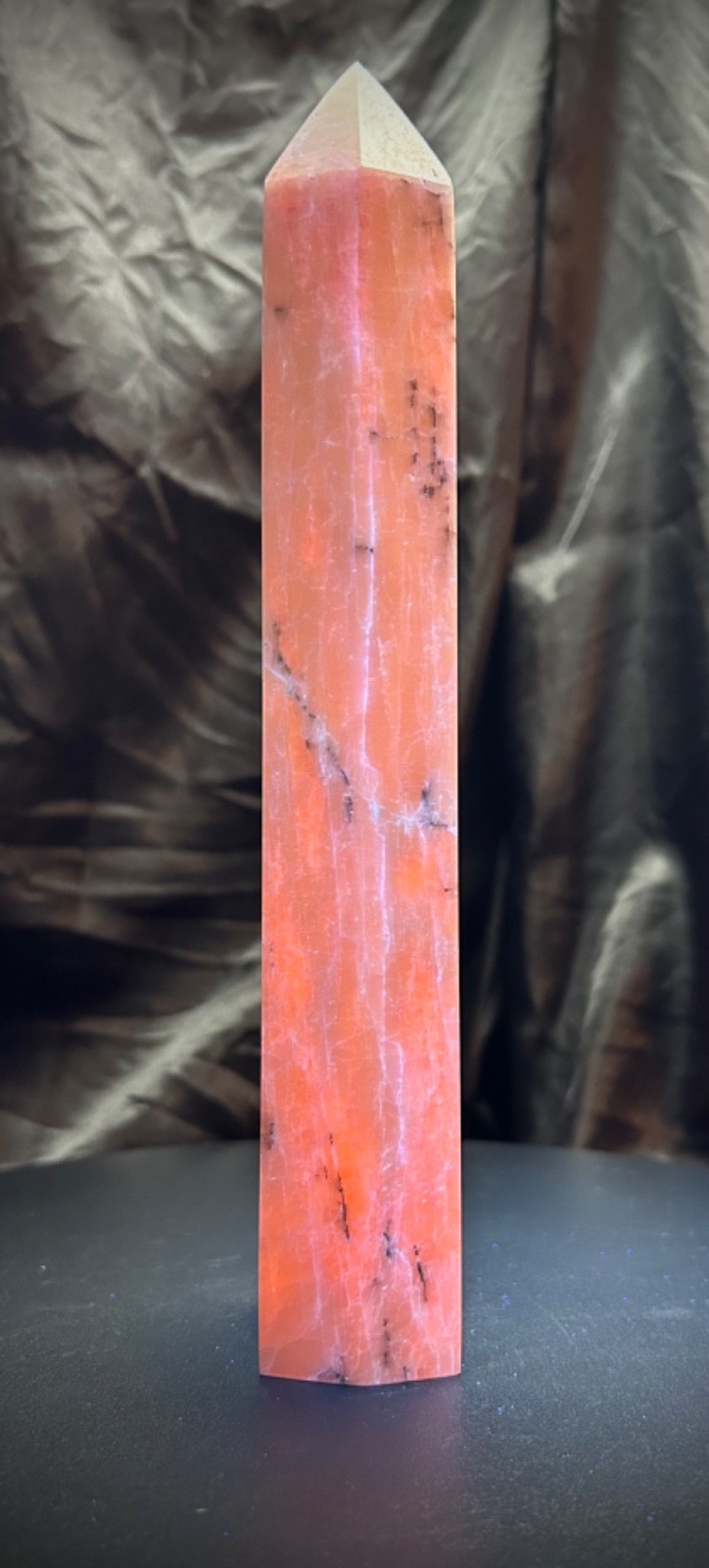 9″ Amazing Kunzite Tower 1b 14.4oz (863 grams) UV Reactive