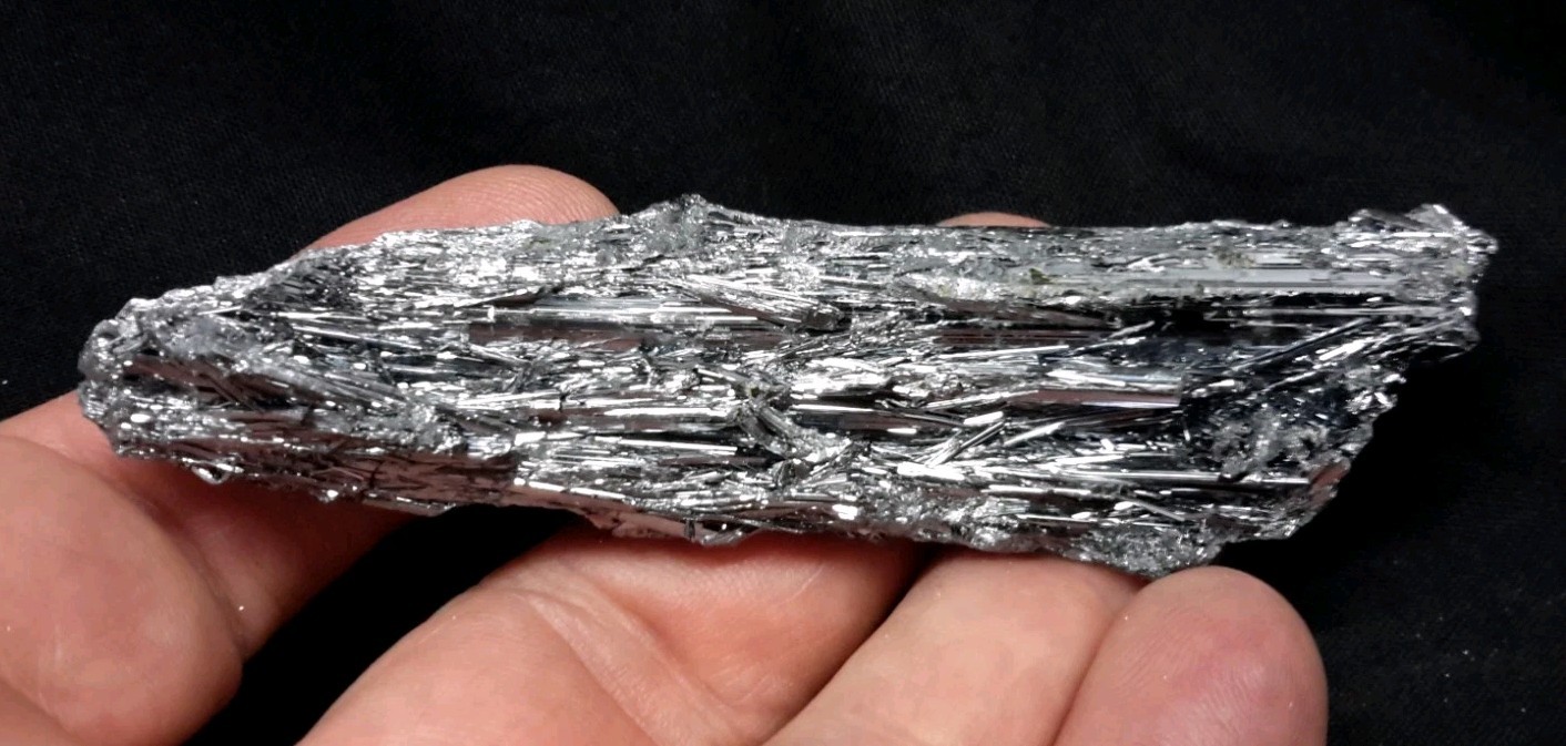 3.75″ Shiny STIBNITE Cluster from Lengshuijiang City, Hunan Province, China
