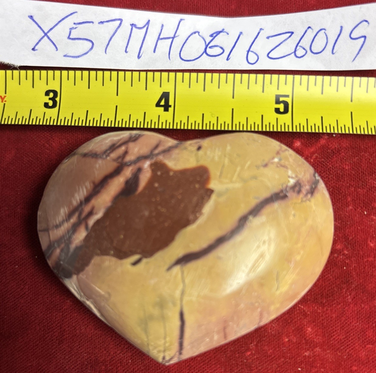 Mookaite Jasper 2 1/2 inch puffy heart