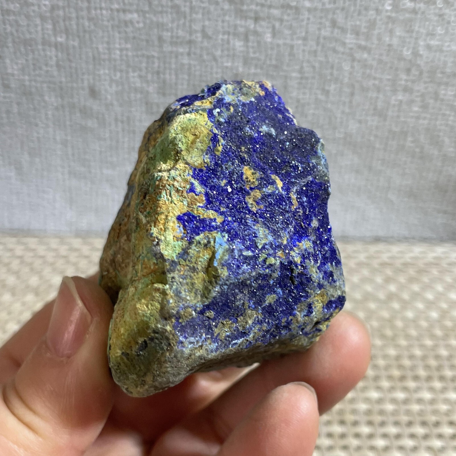 128g Natural blue copper ore quartz malachite crystal mineral specimen