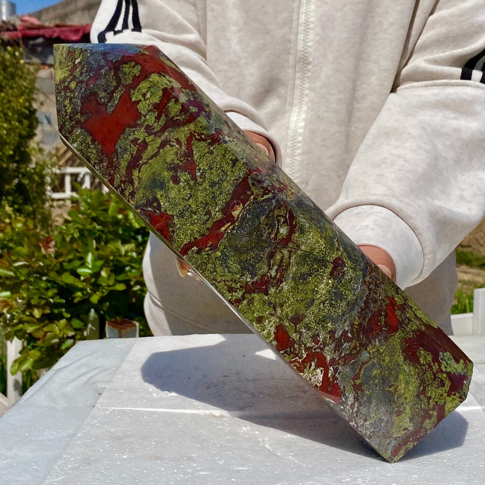11.9LB Natural Dragon Blood Column Obelisk Crystal Column Wand Point Healin
