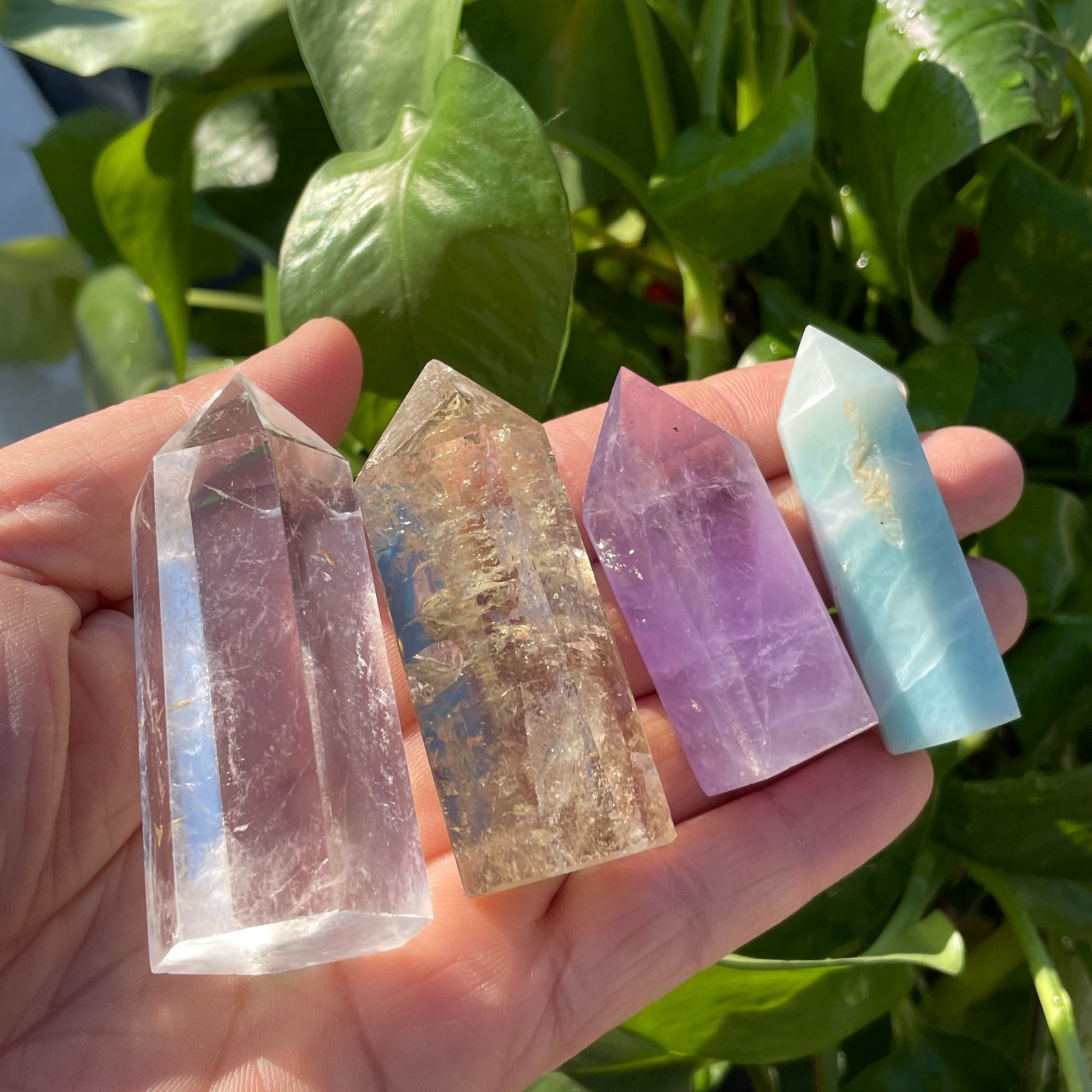 16pcs A LOT Natural quartz obelisk crystal WAND point healing random