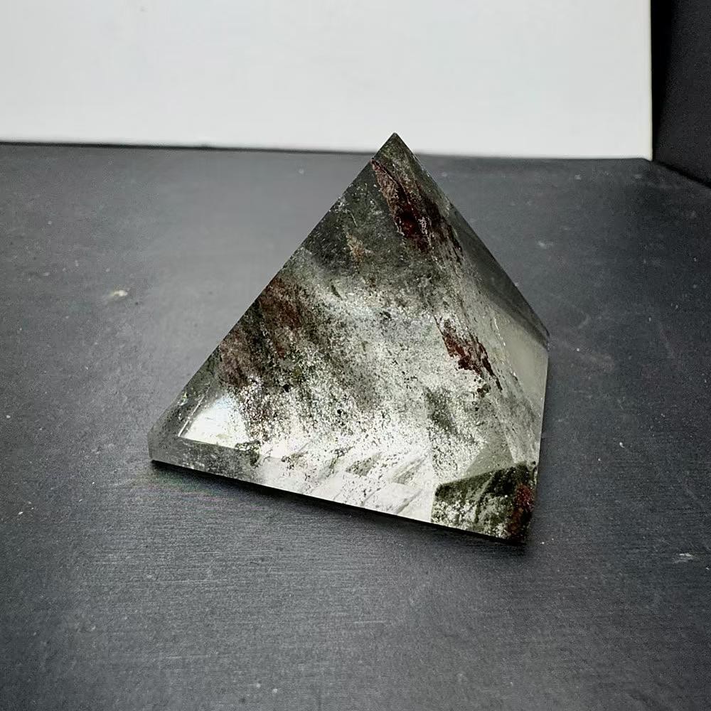 49*40mm Natural Garden Crystal Quartz Carved Pyramid Reiki Healing decor Gift