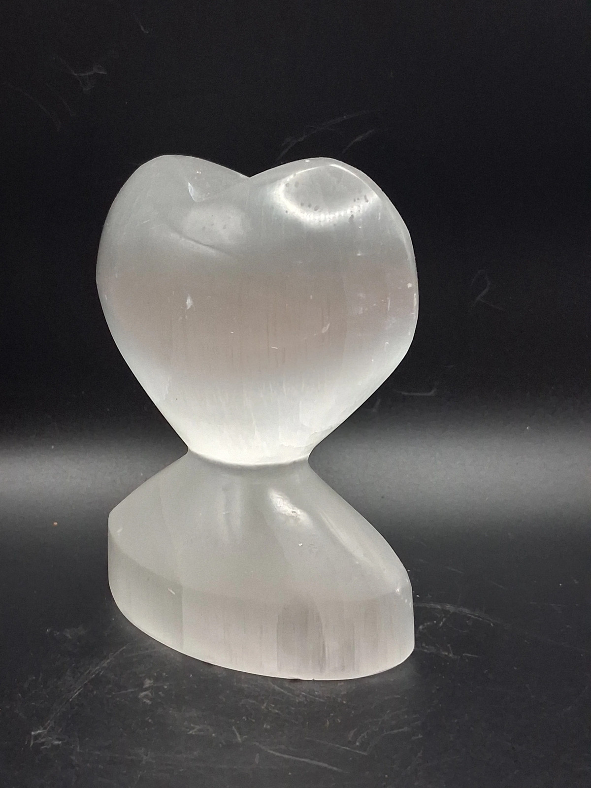 Selenite angel wing heart! 14 ounces, 4 inches tall, 3″ wide
