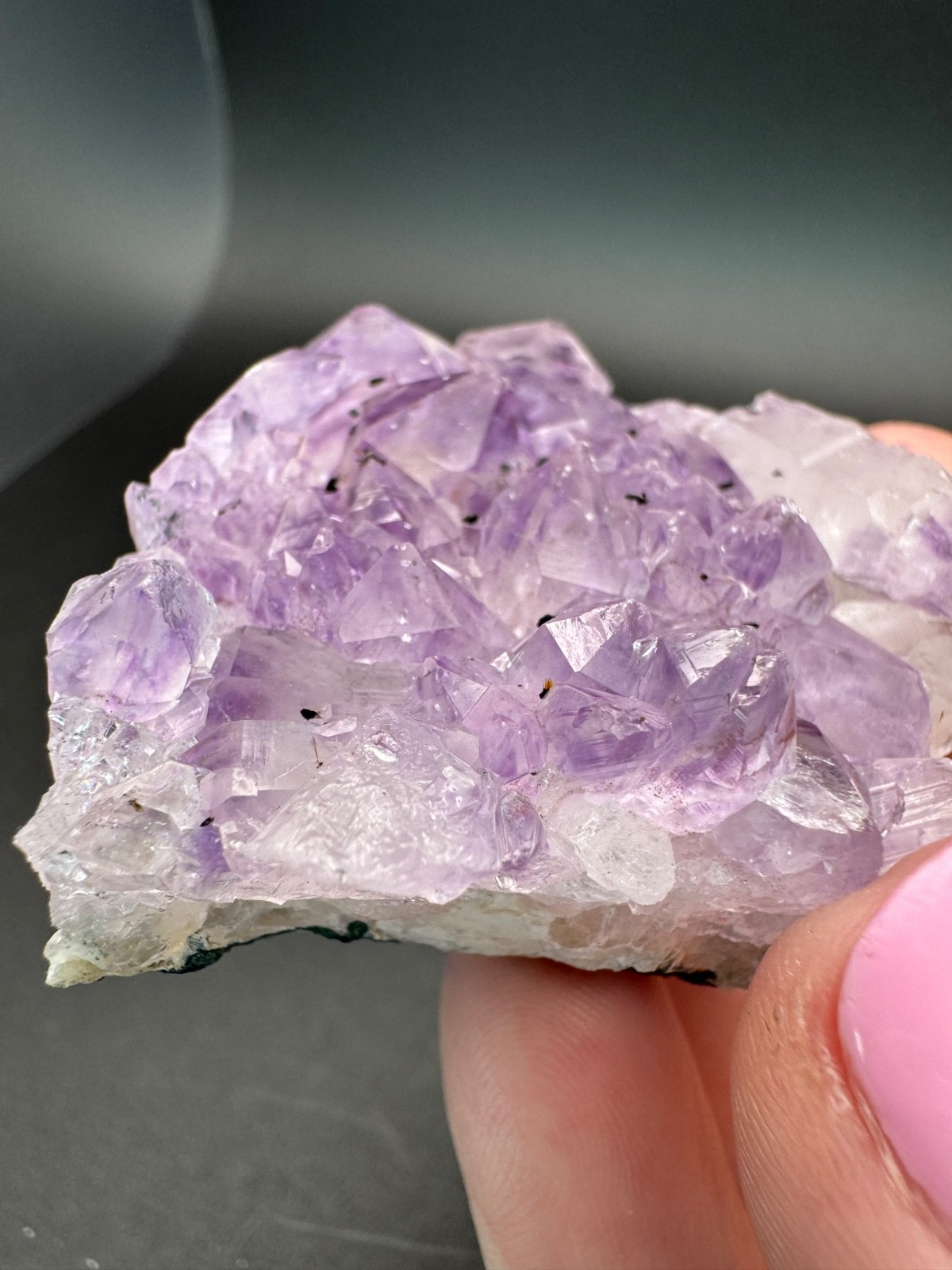 6857 Amethyst Cluster with Goethite Inclusions Brazil 60g