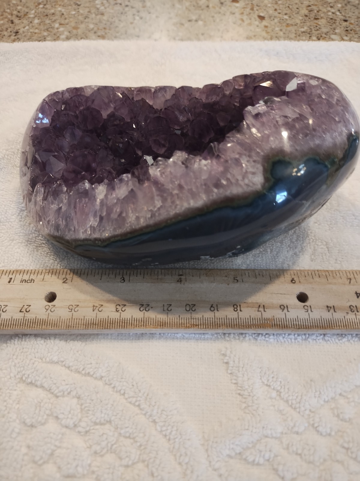 Amethyst Display Piece Uruguay 2.8 Pounds, 1293 Grams, Polished, 6in X 4in X 3in