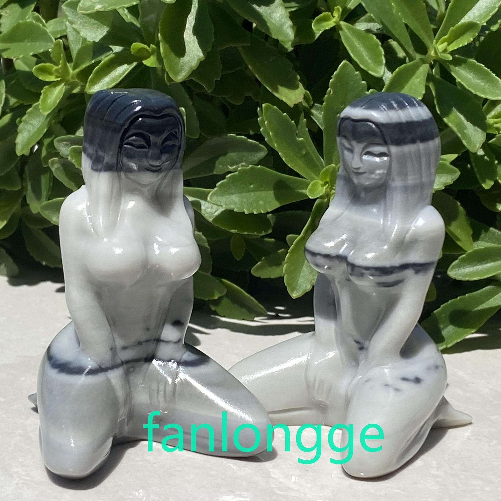 3″ Natural Tai chi stone Women Naked Quartz Crystal Skull Carved Goddess 1pc