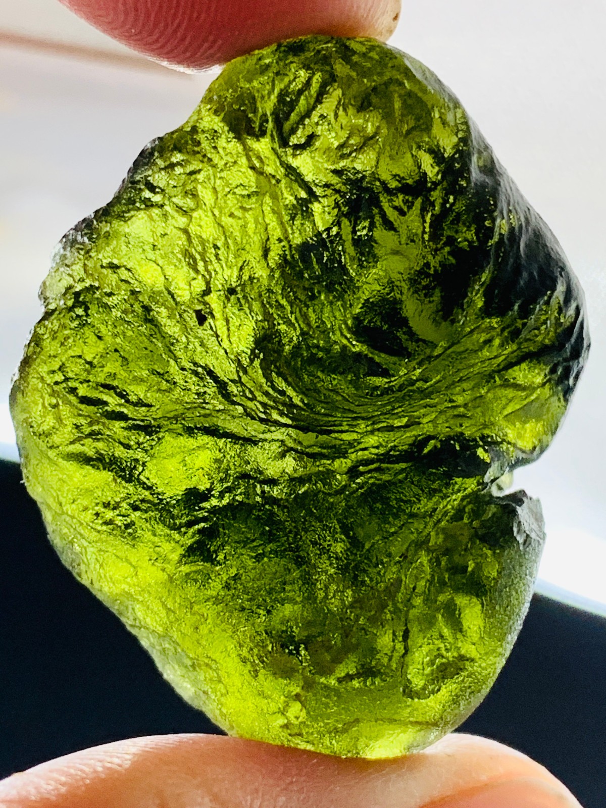 TOP Moldavite Raw Moldavite Crystal from Czech Republic PICcertificate 76CT