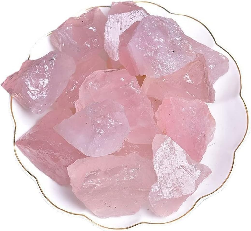 Rose Quartz Raw Crystals, Large 1.25-2.0″ Healing Crystals Natural Rough Stones