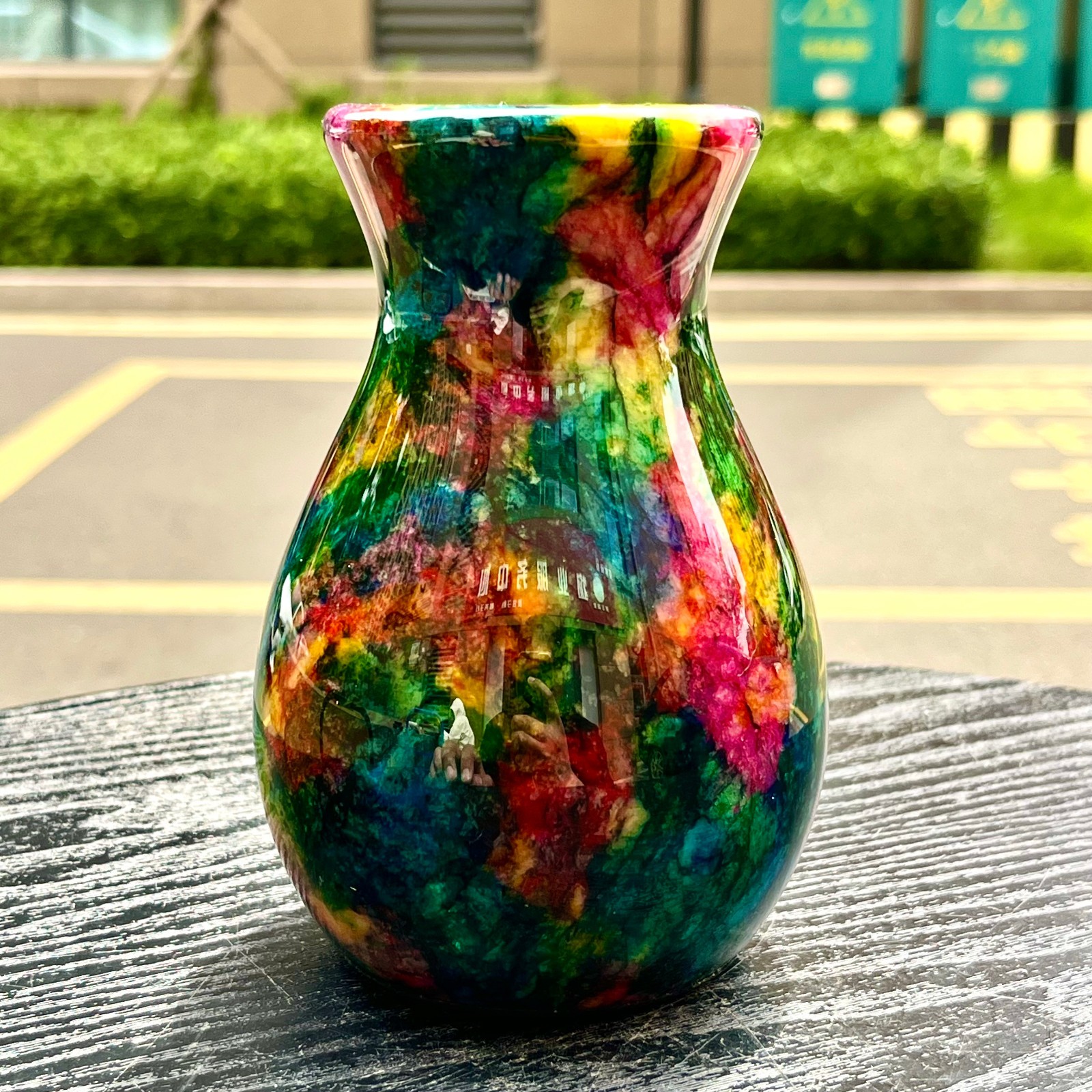 1.08LB Natural “Seven Colors Jade” vase specimen -Taiwan China