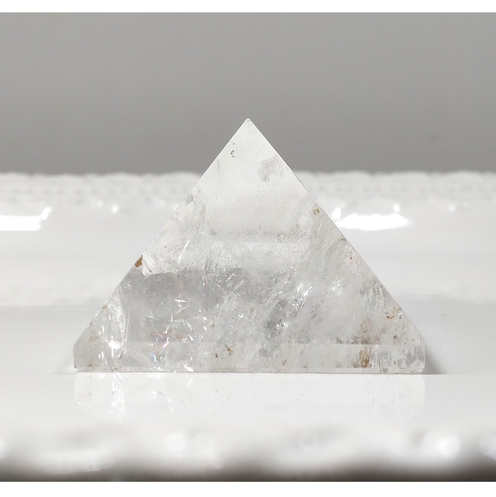 Natural Clear Quartz Crystal Pyramid 4-Sides Polished Specimen Reiki 54mm 130g
