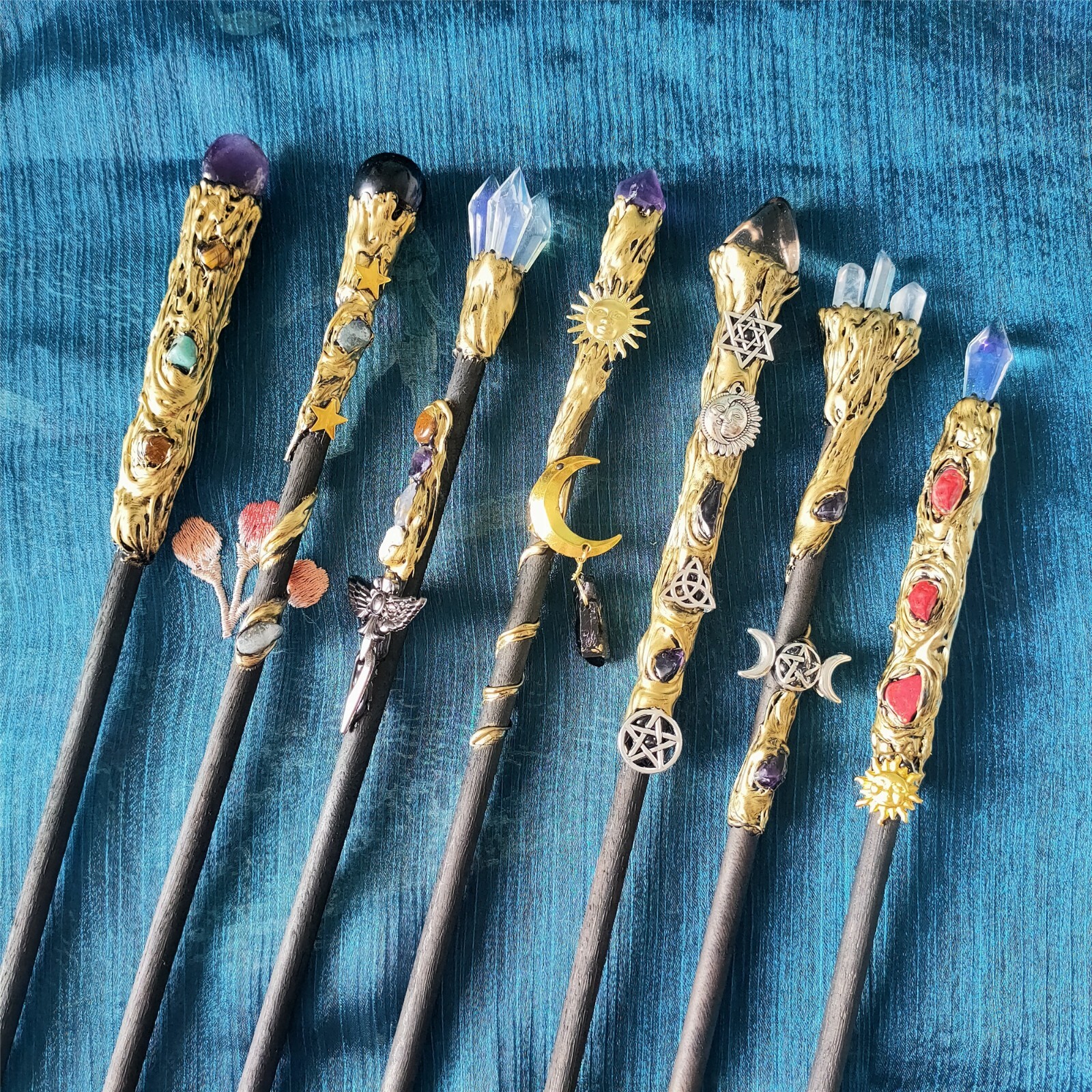 Crystal Magic Wand Cosplay Party Witch Alter Witchcraft Supply Wicca Accessories