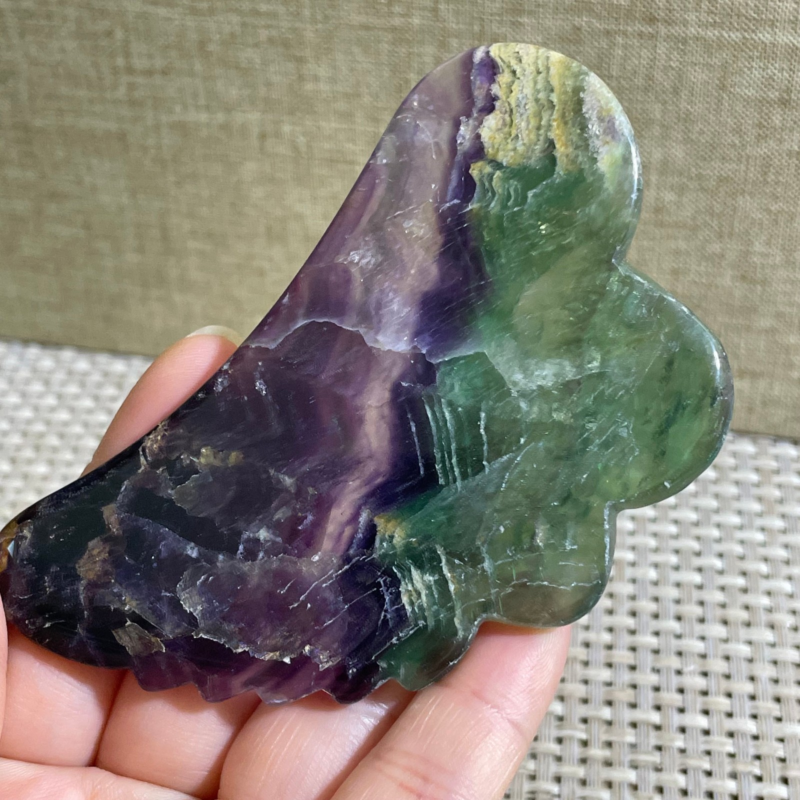 74g Natural beautiful Rainbow Fluorite Crystal Rough slices stone specimens