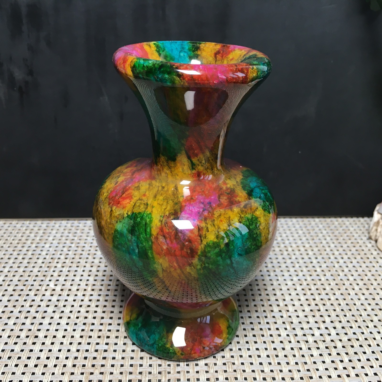 830g Natural “Seven Colors Jade” vase specimen -Taiwan China 05