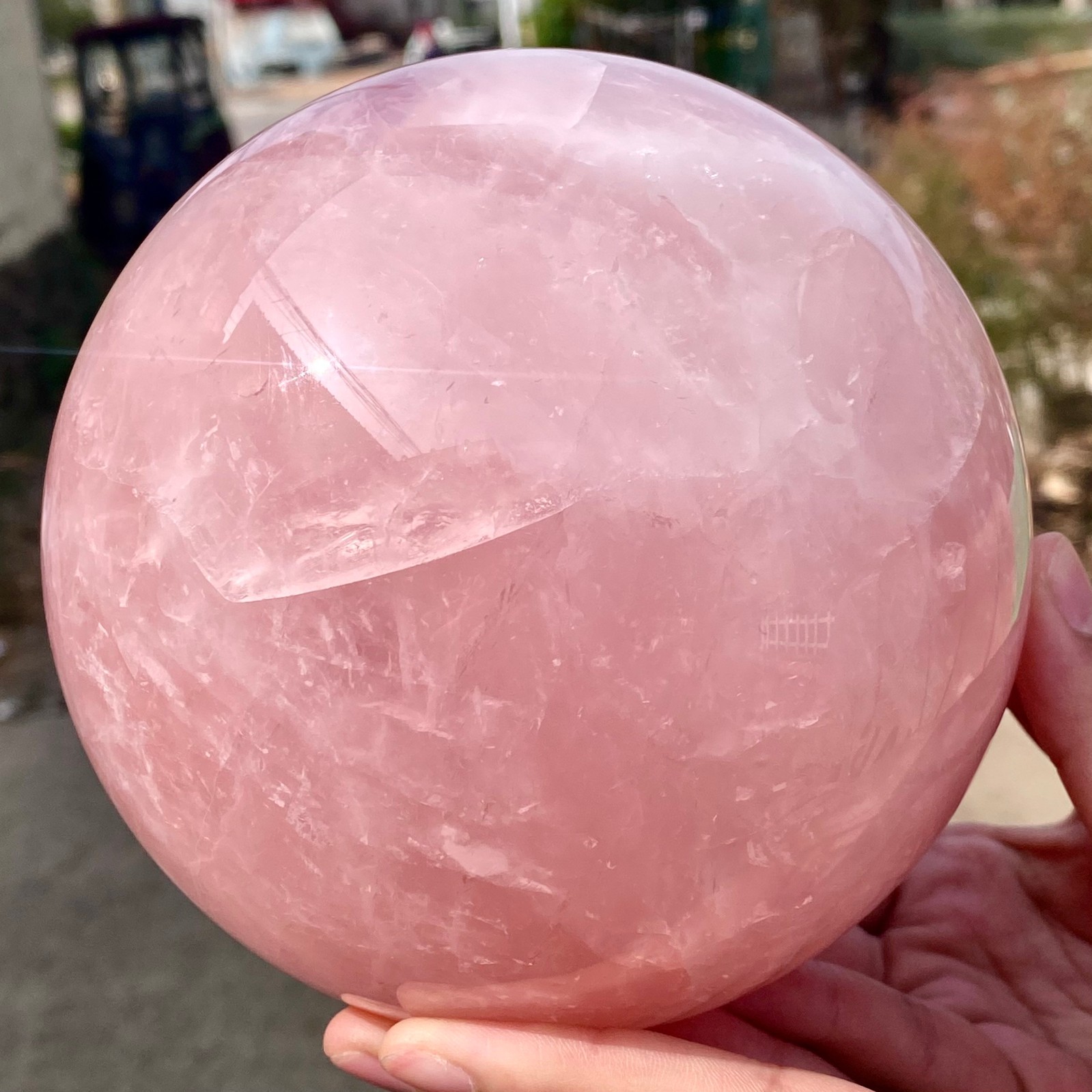 6.68LB Natural Crystal Pink Rose Chakra Quartz Sphere healing ball Specimen